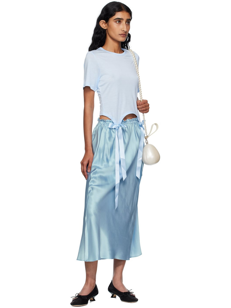 Simone Rocha SSENSE Exclusive Blue Bow Tail Easy T-shirt outlook
