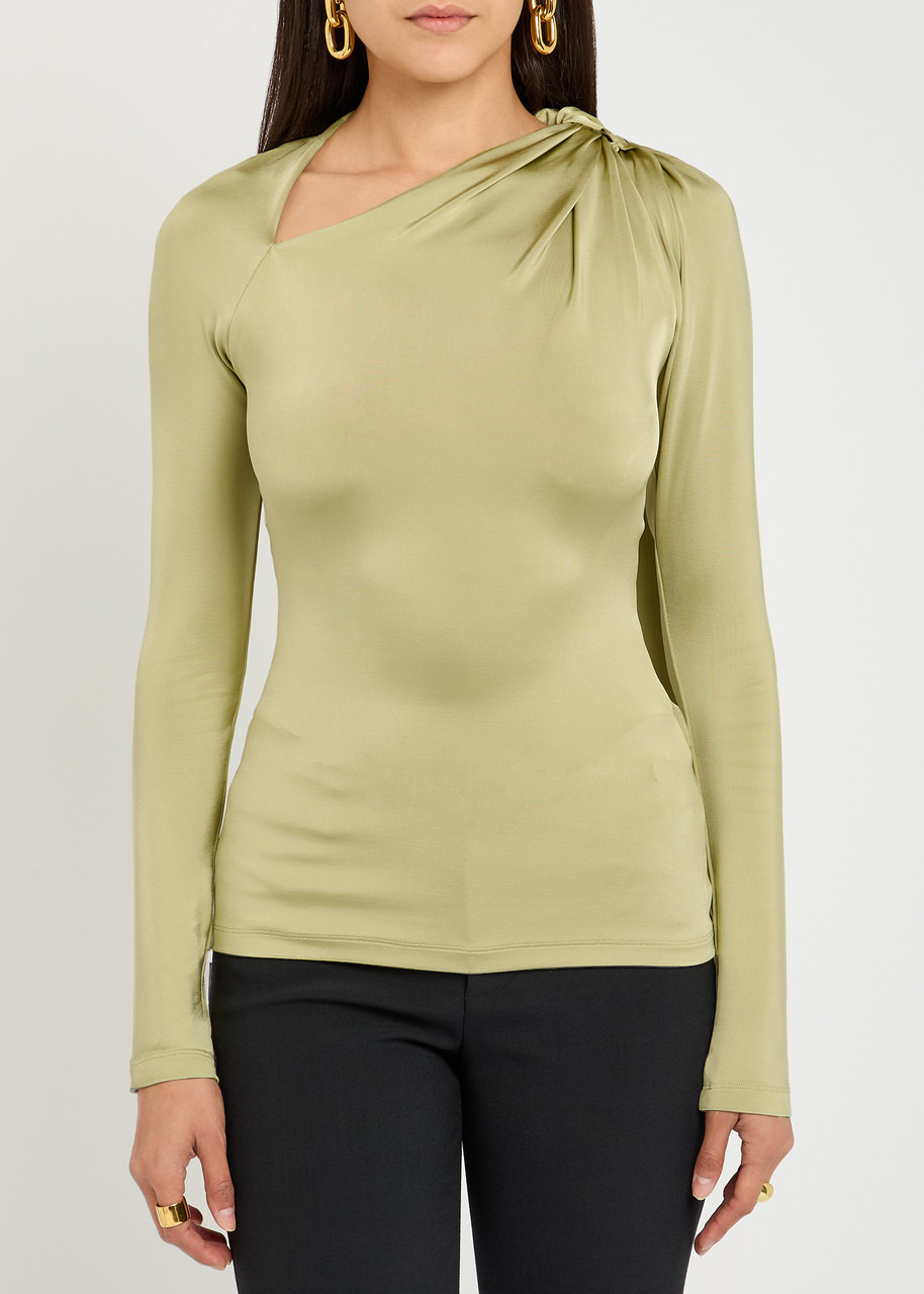 Victoria Beckham Gathered Stretch-jersey top - 2