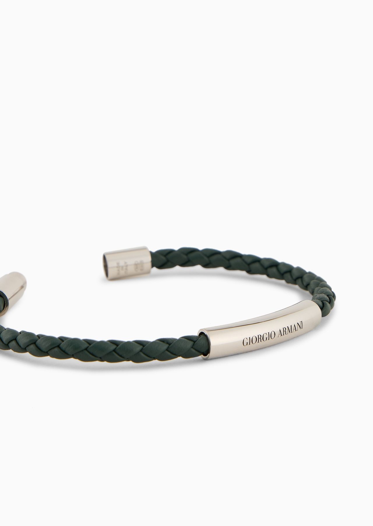 Plaited-leather bracelet with 925 sterling silver details - 2
