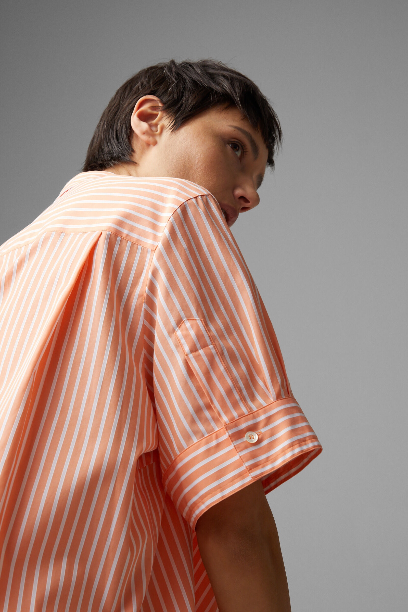 Keera Blouse in Orange/White - 5