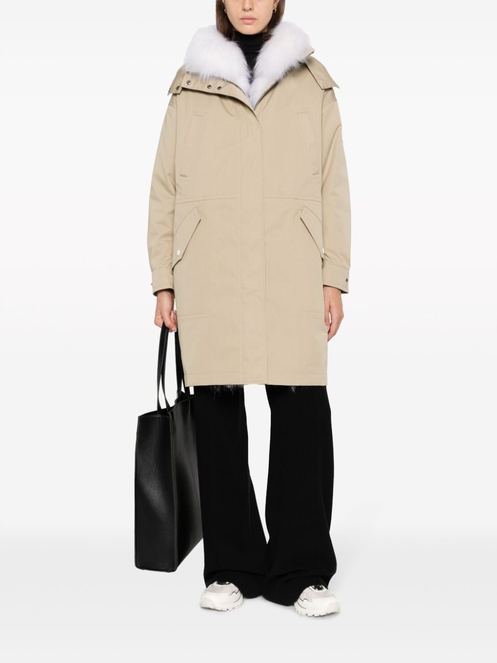 hooded midi parka - 2
