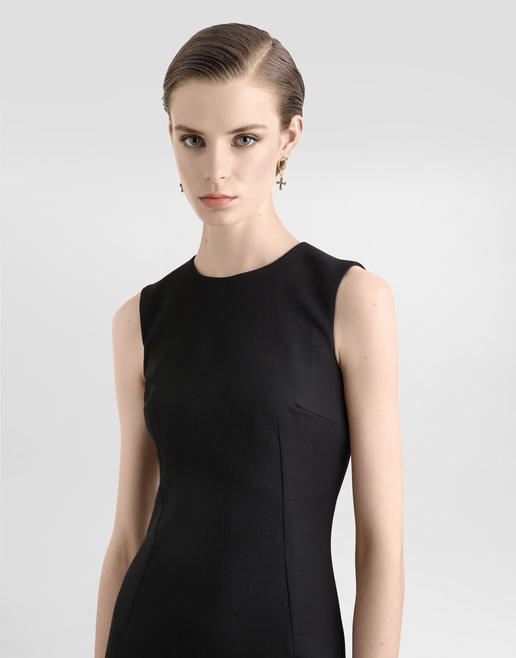 Wool calf-length sheath dress - 4