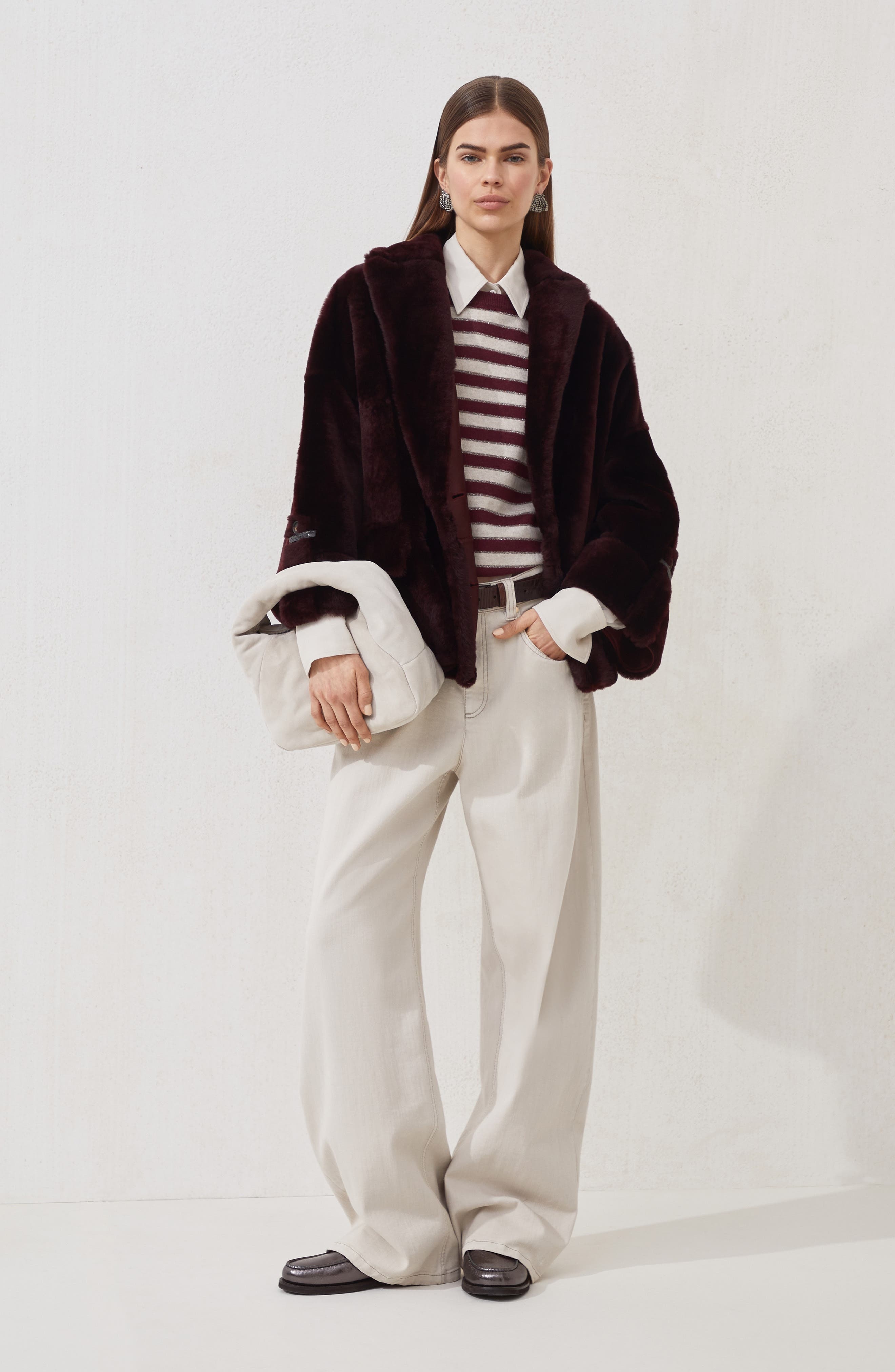 Brunello Cucinelli Loose Barrel trousers in Cool Beige at Nordstrom - 5