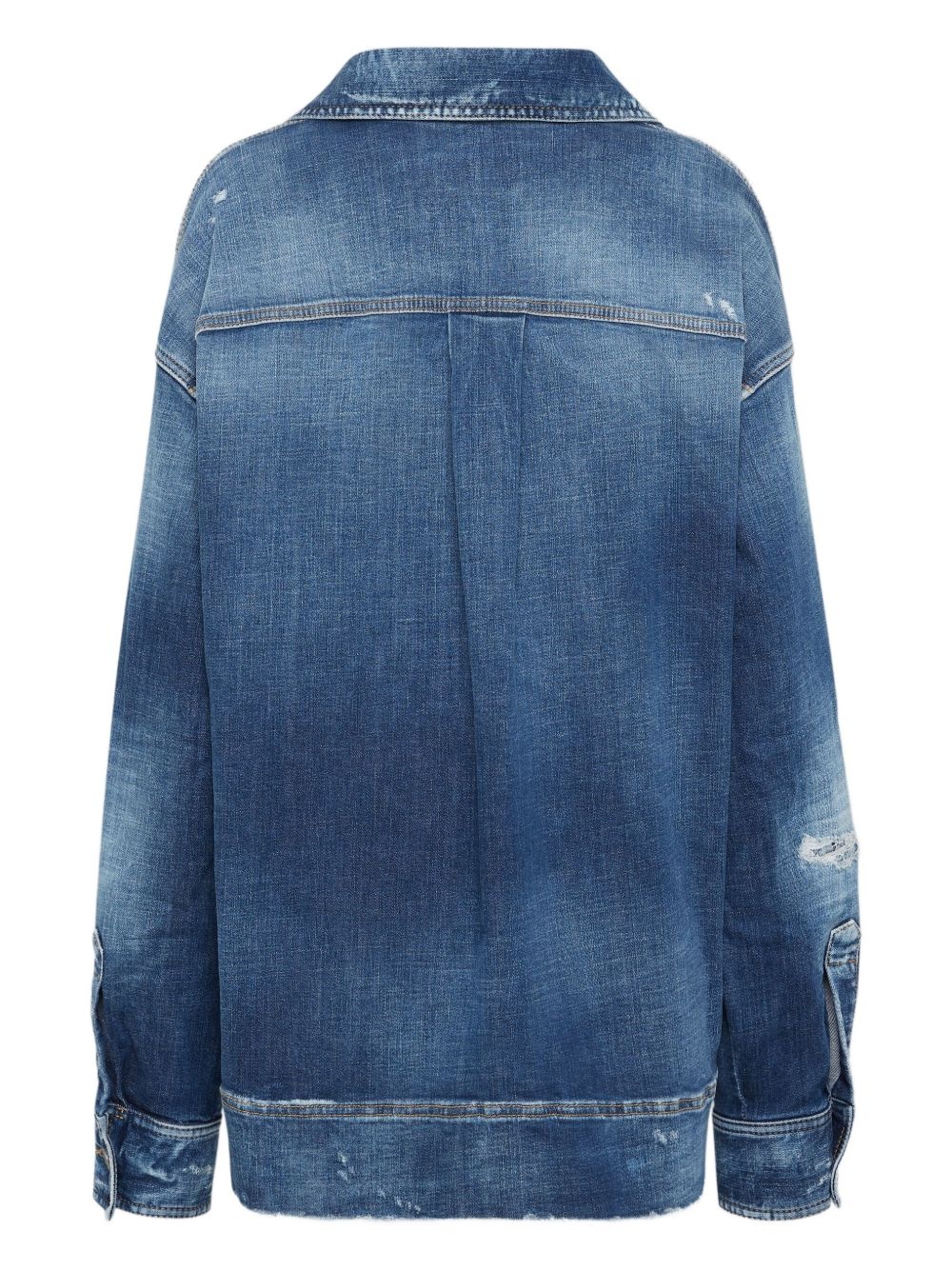 distressed-effect shirt - 2
