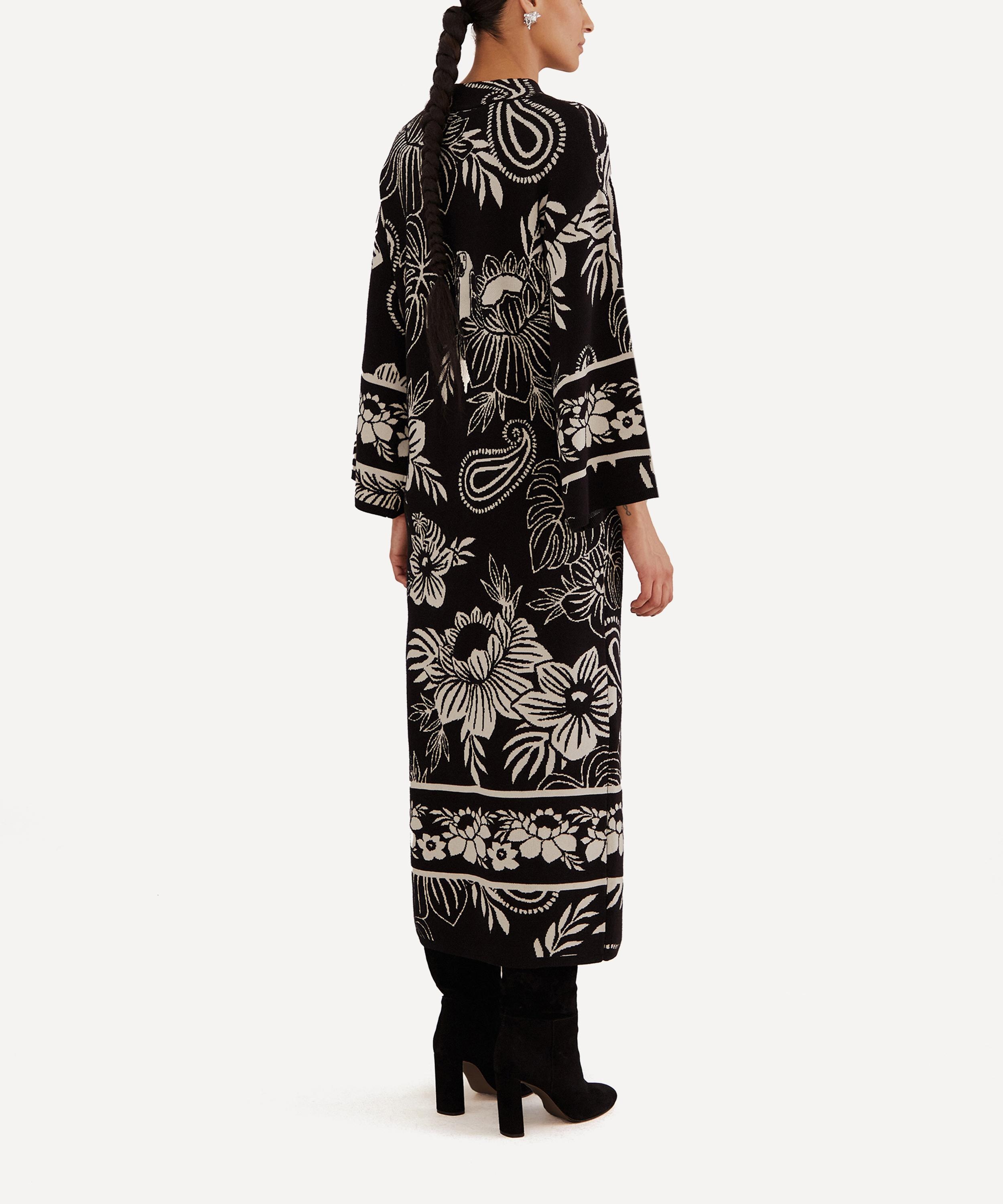 Black Paisley Bloom Knit Dress - 2