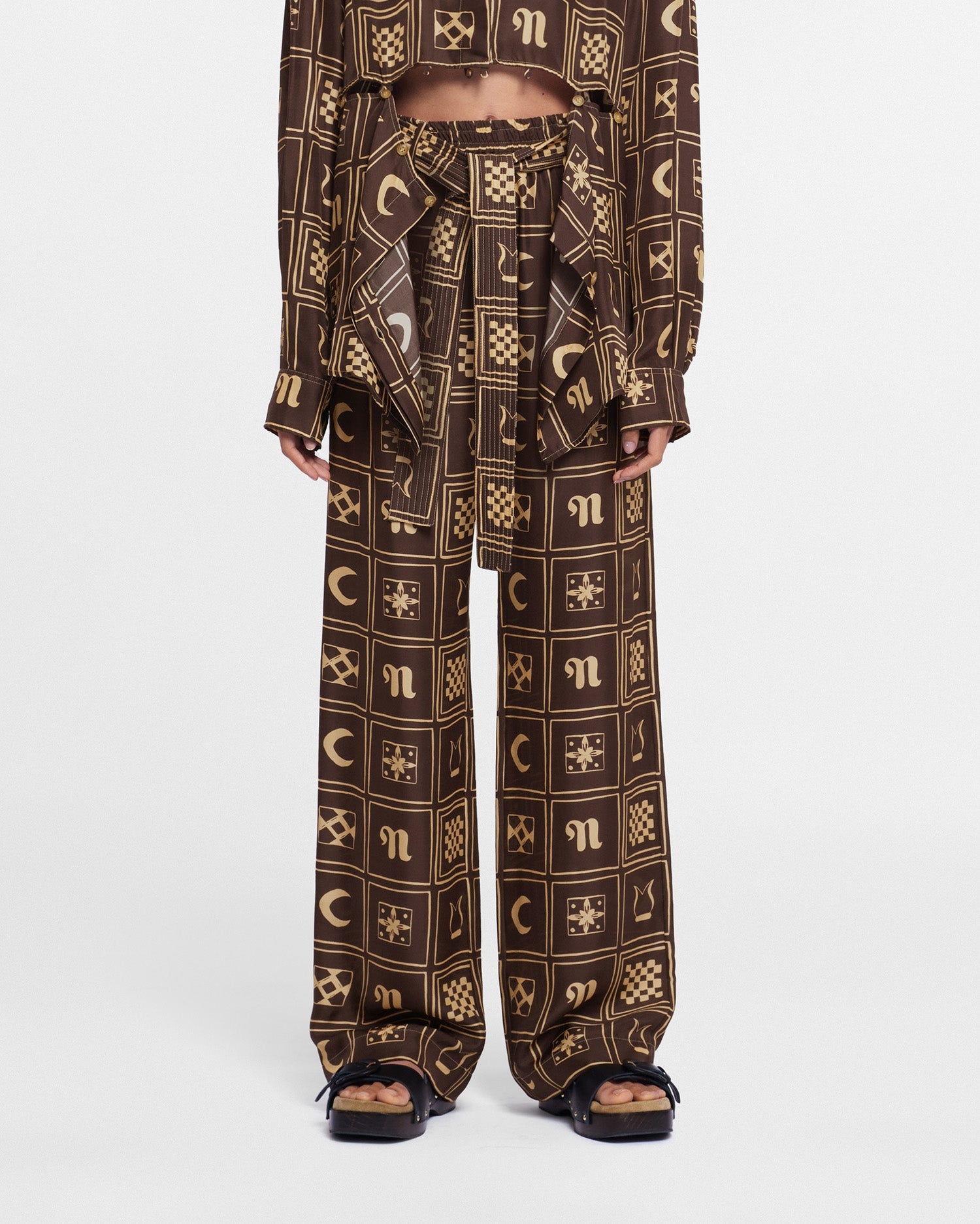 Printed Silk-Twill Pants - 2