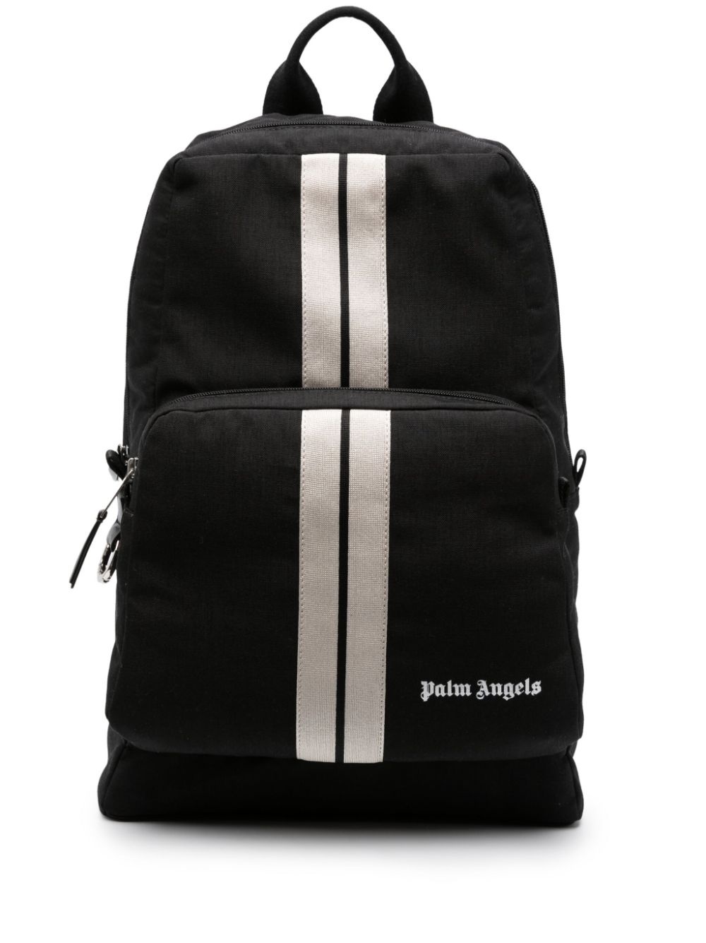 logo-embroidered striped backpack - 1