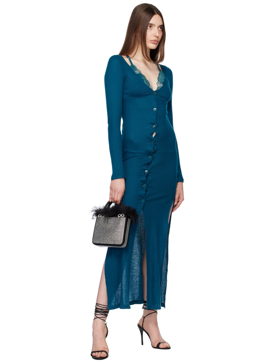 Blue Layered Maxi Dress - 4