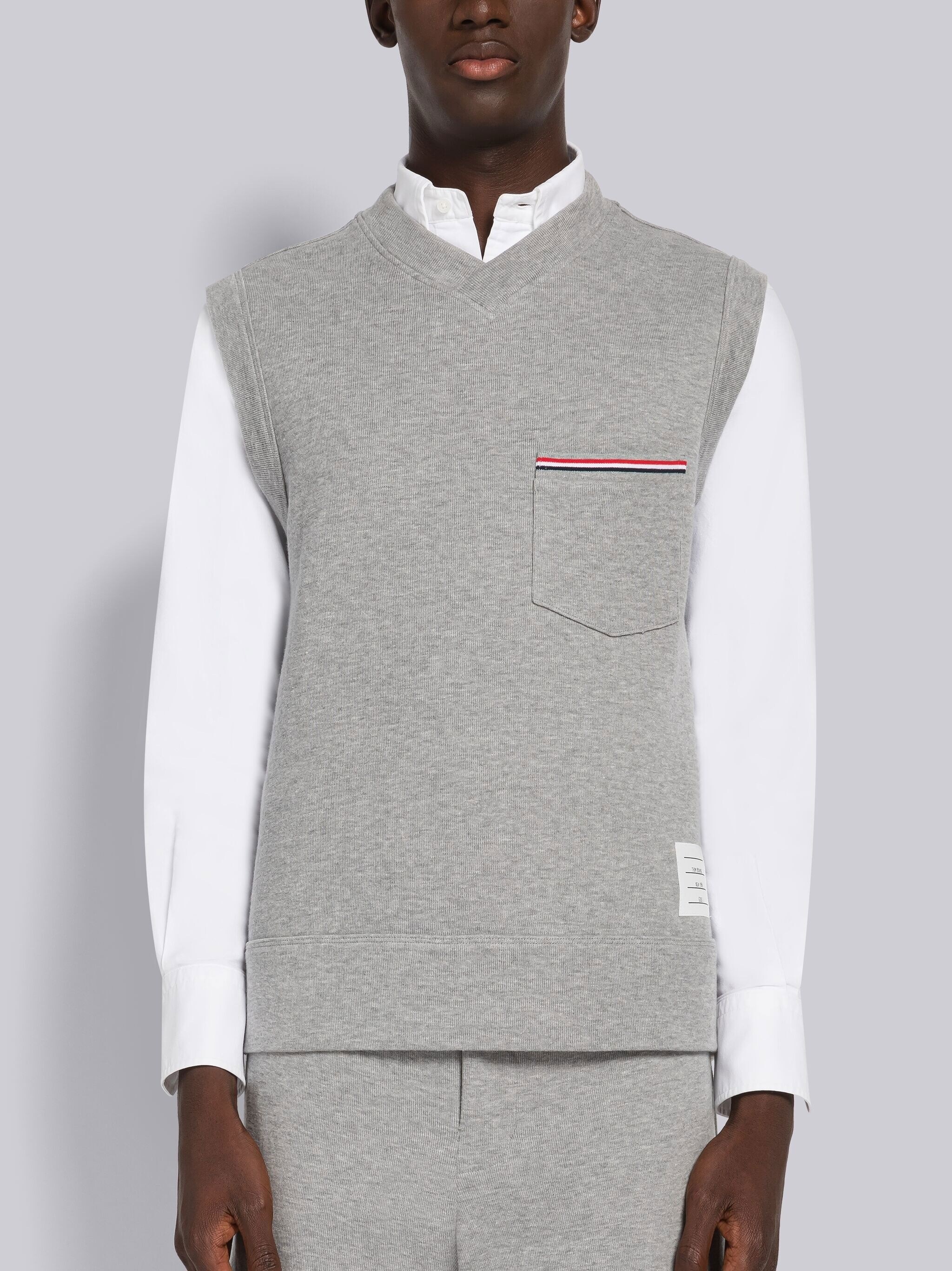 Cotton Interlock V-Neck Vest - 1