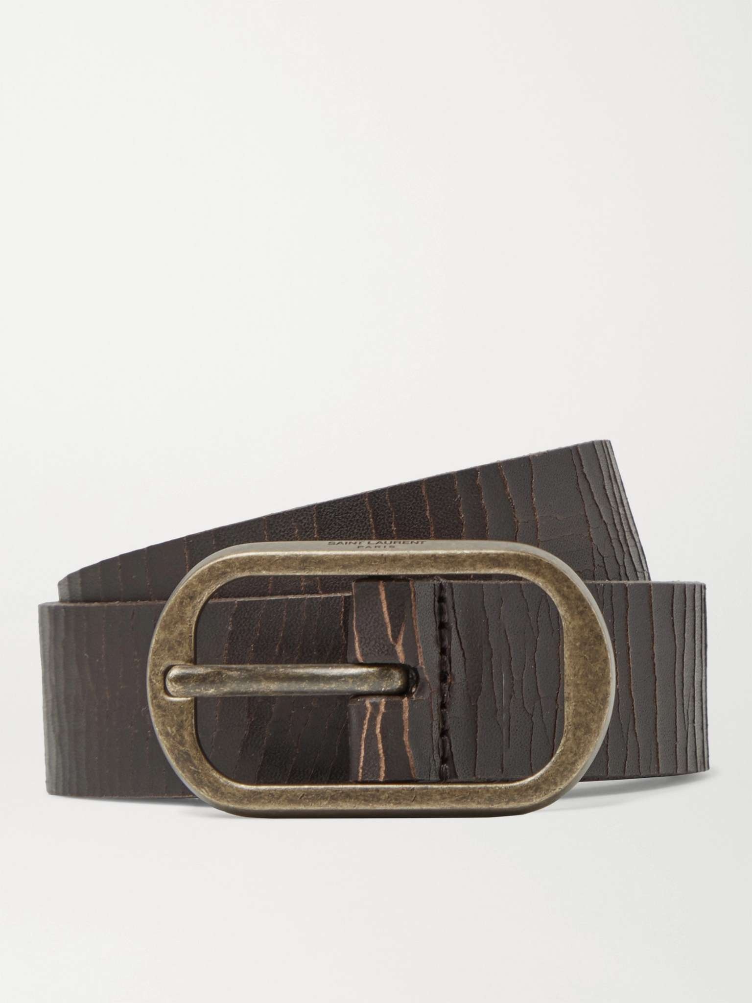 3cm Distressed Leather Belt - 1