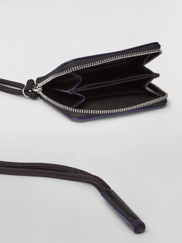 ZIP-AROUND BI-COLOURED SHINY CALFSKIN WALLET - 2