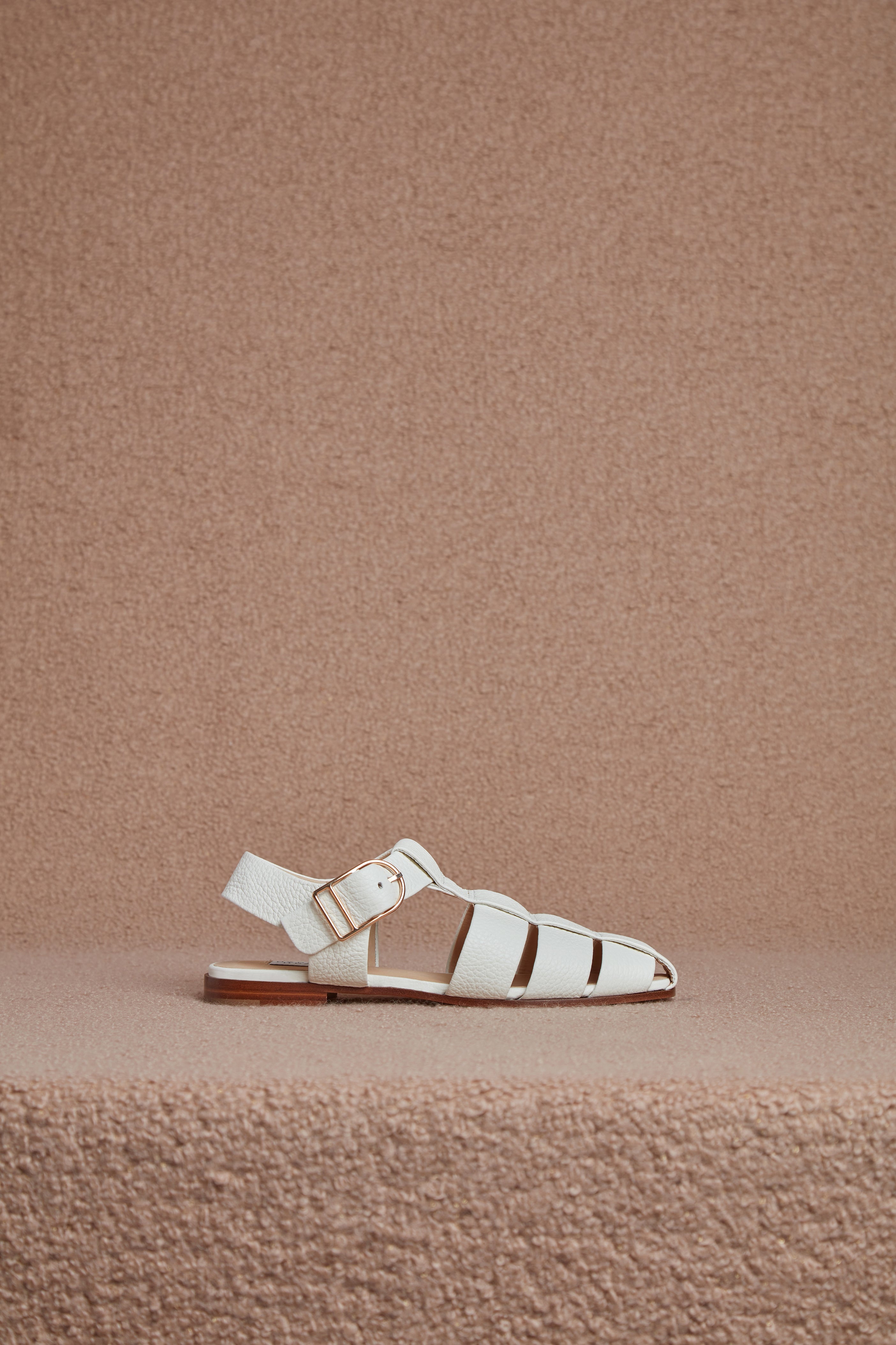 Lynn Sandal in Cream Deerskin Leather - 5