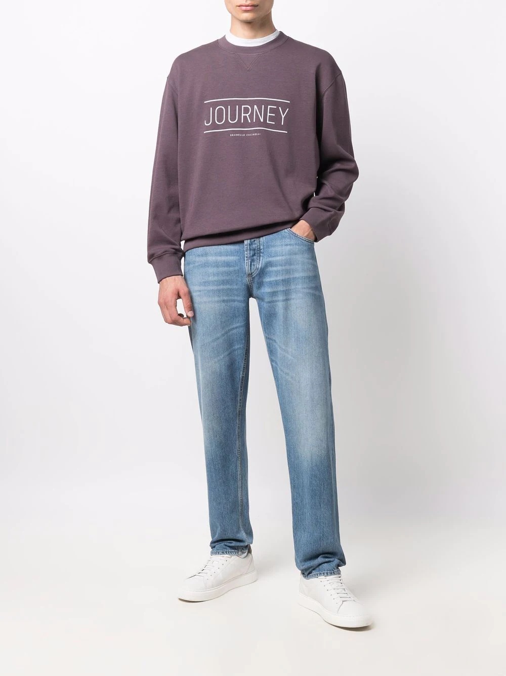 Journey-print fleece sweatshirt - 2