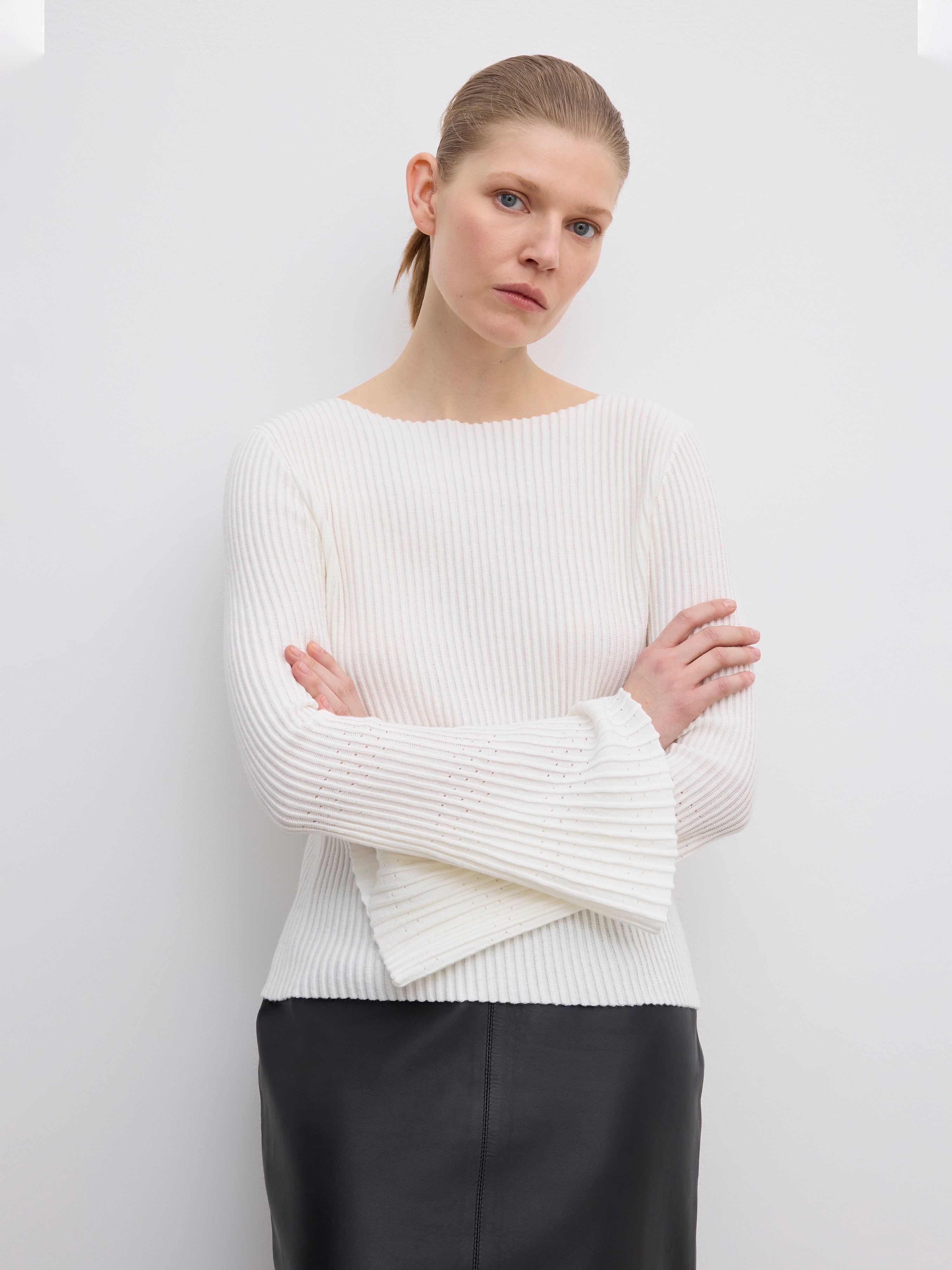 Knit bell sleeve top - 2