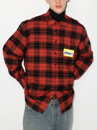 VETEMENTS My Name Is check-print flannel shirt outlook