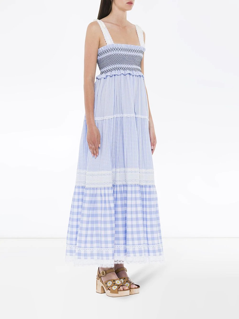 embellished gingham check dress - 3