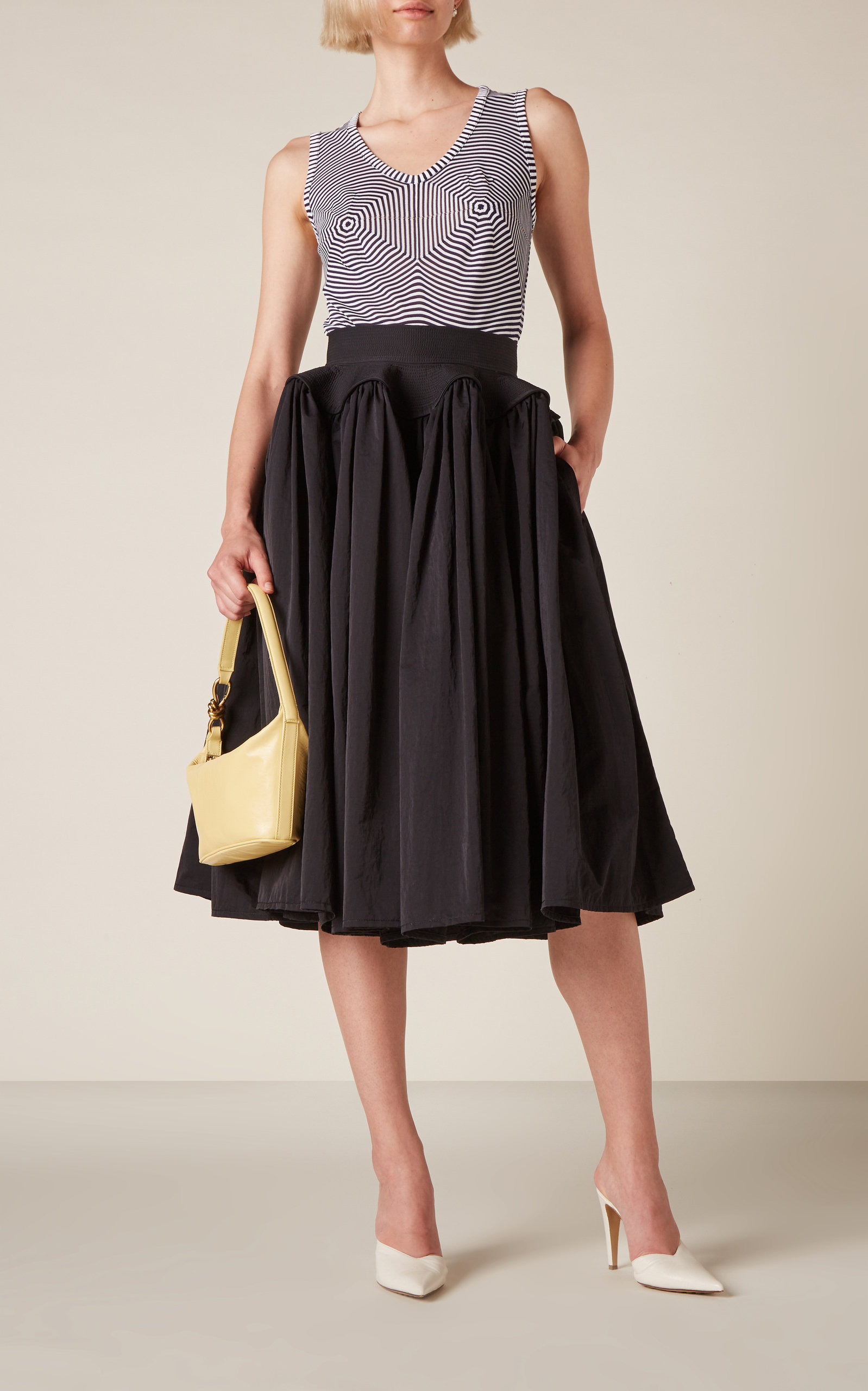 Tech Nylon Midi Skirt black - 2