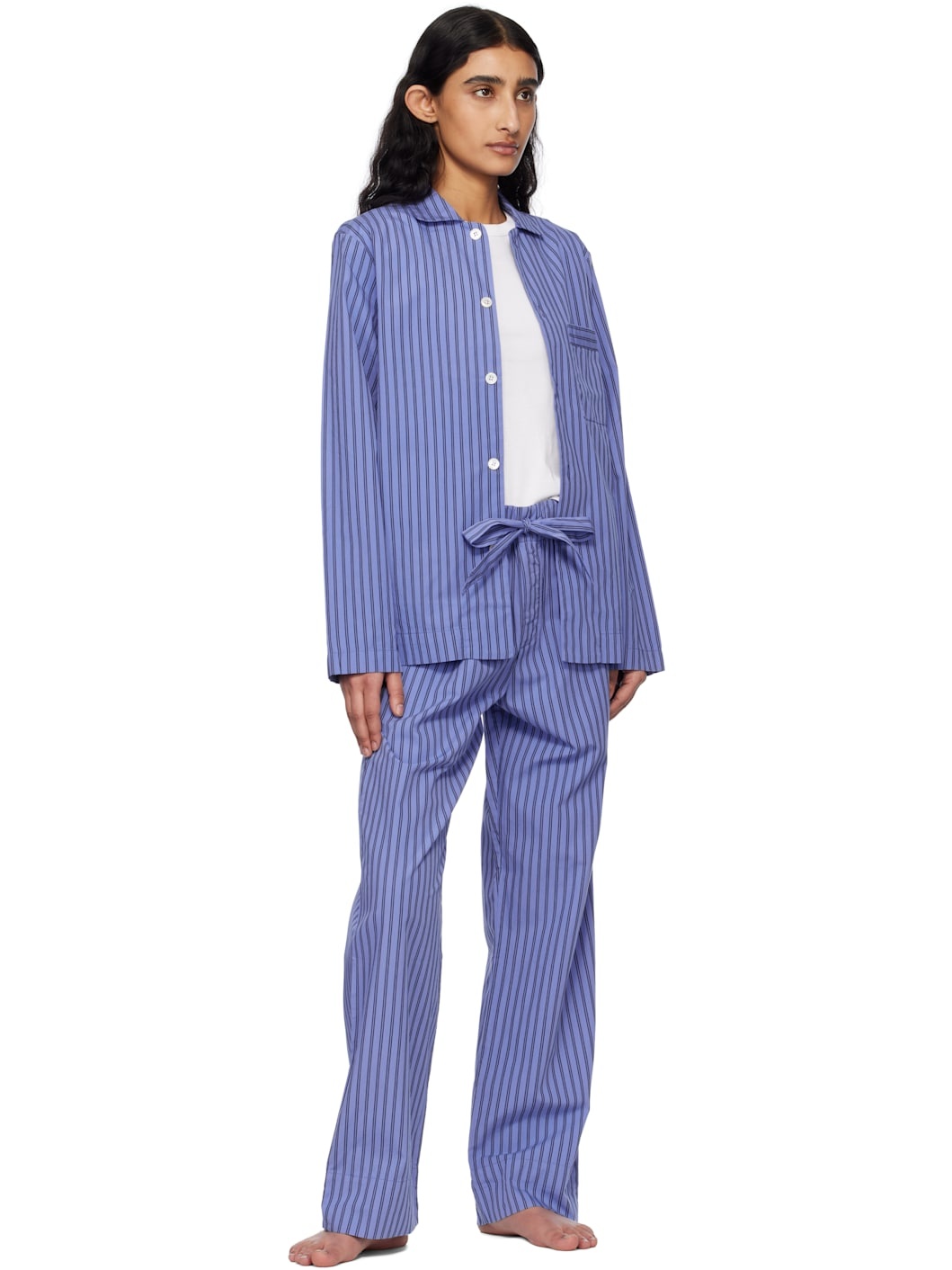 Blue & Black Poplin Pyjama Pants - 4