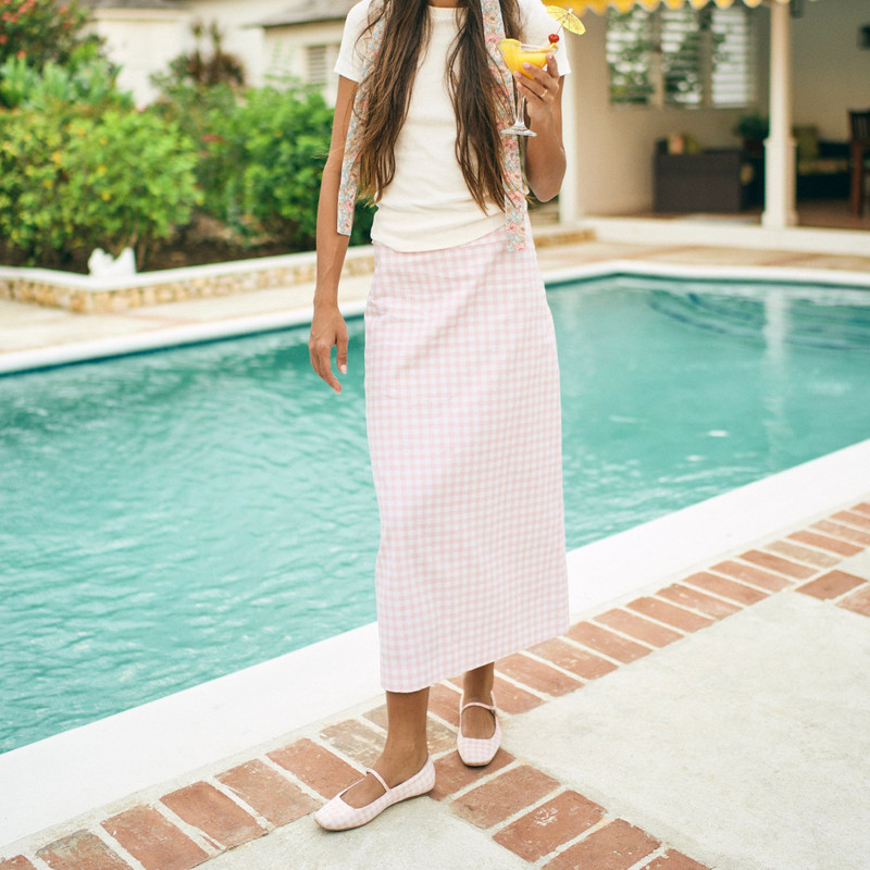 REYES X BYRDIE GOLF BALLET FLATS PINK PLAID GINGHAM 3