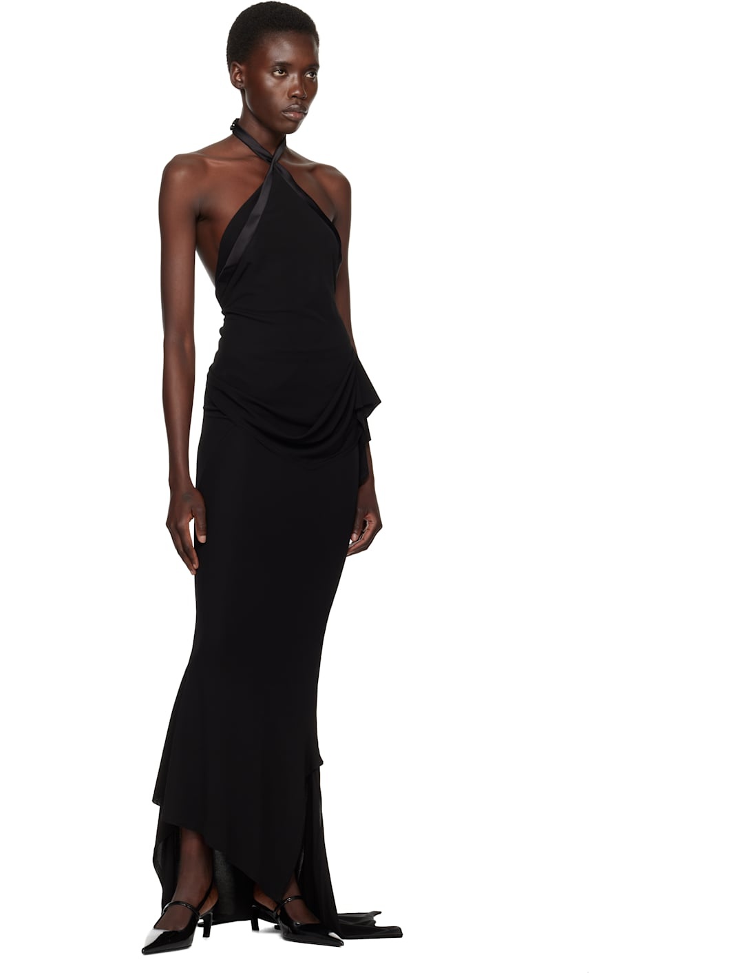 Black Fishtail Maxi Skirt - 4