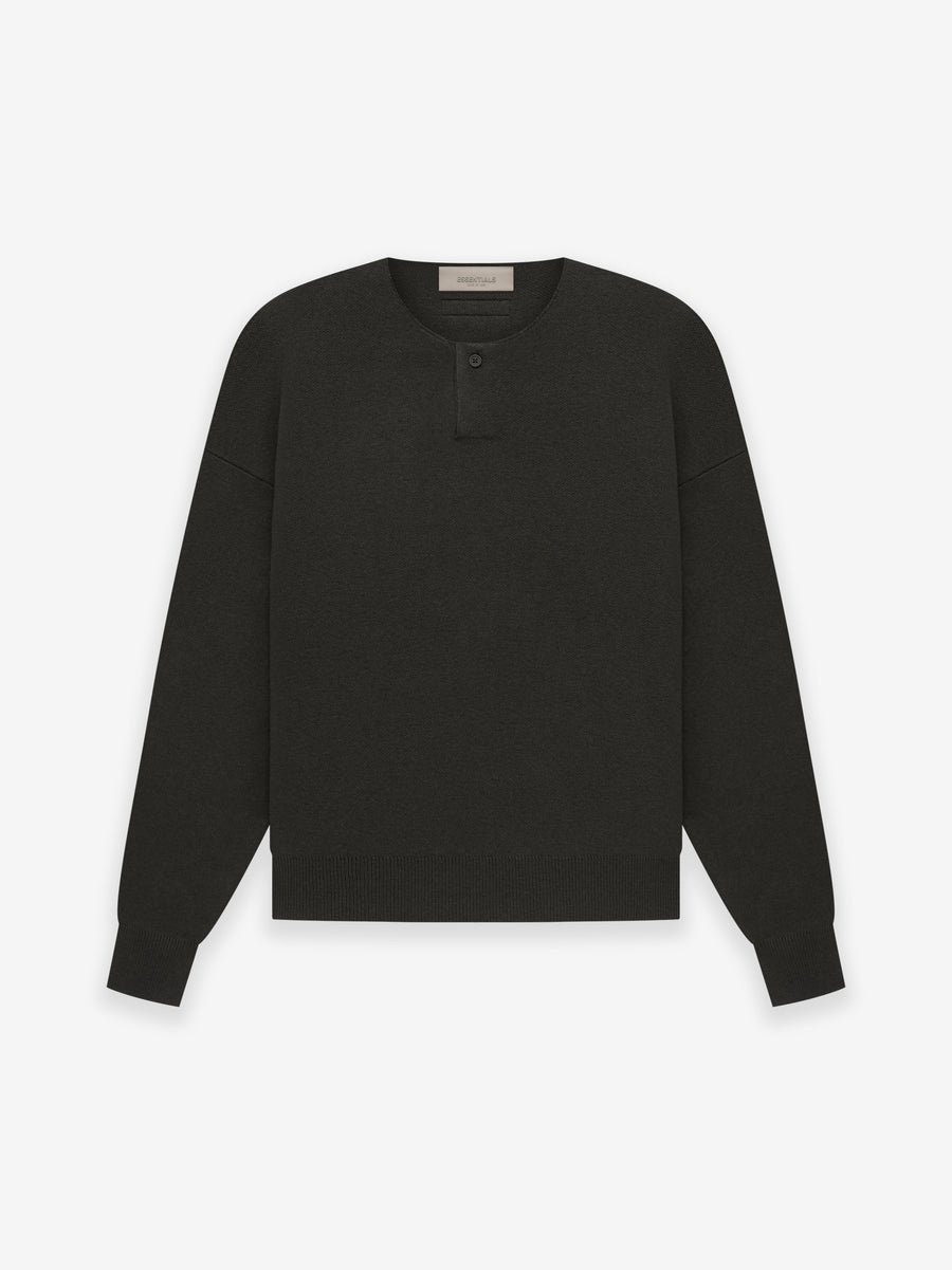 Womens Knit LS Henley - 1