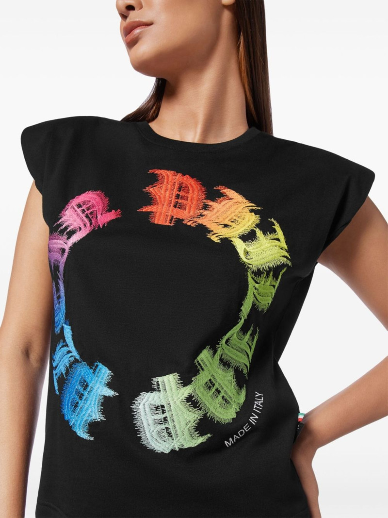 Rainbow gothic-print tank top 5