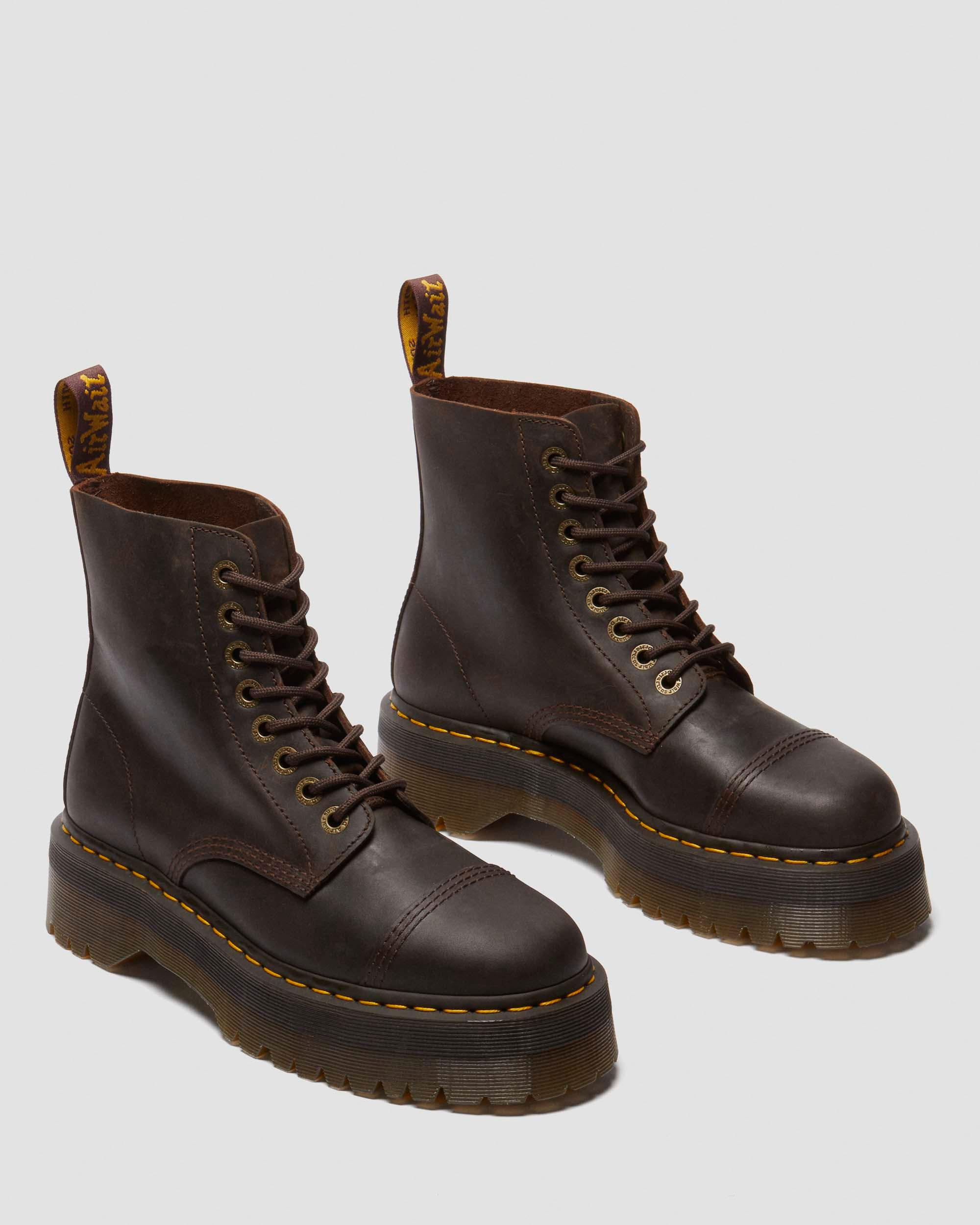 Sinclair Crazy Horse Leather Platform Boots - 8