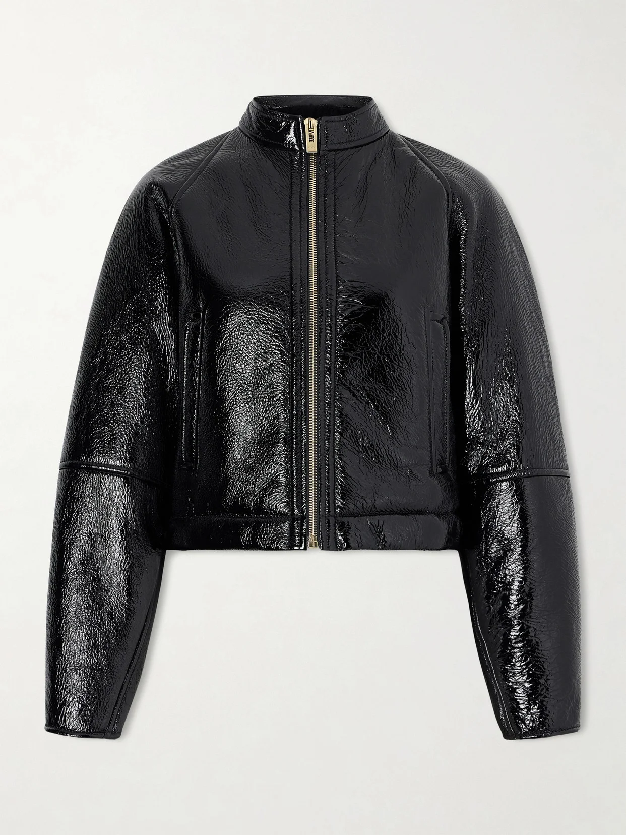 Cropped Shearling Bomber Jacket - 1
