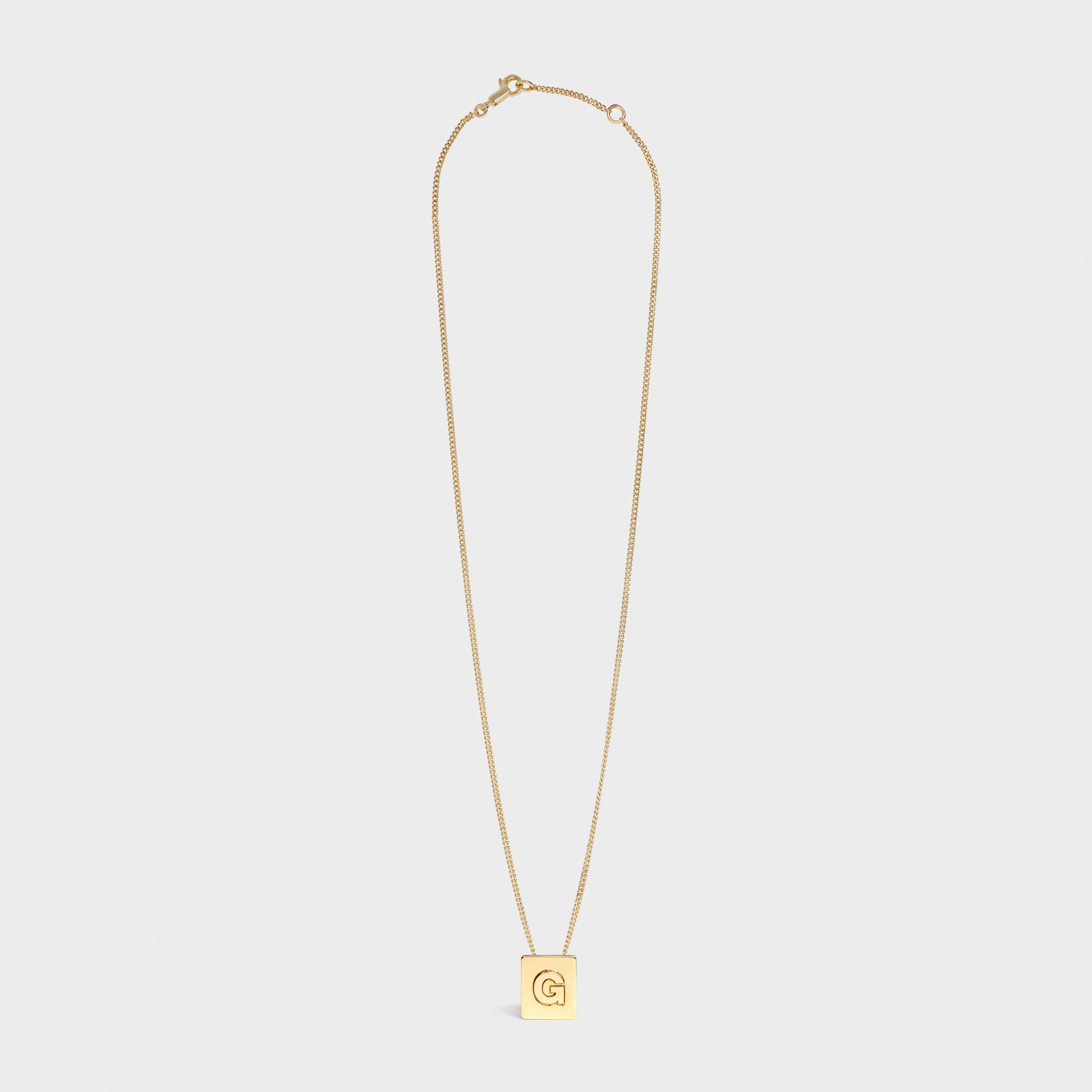 Alphabet G Necklace in Brass with Gold finish - 2