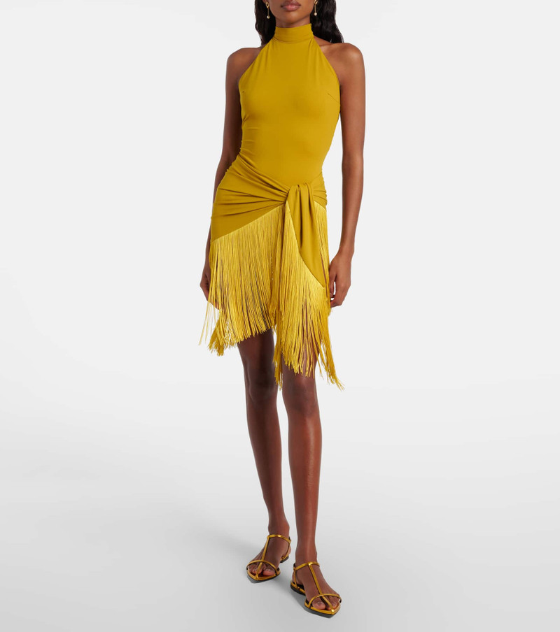 Taller Marmo Artemis fringed beach cover-up and swimsuit outlook