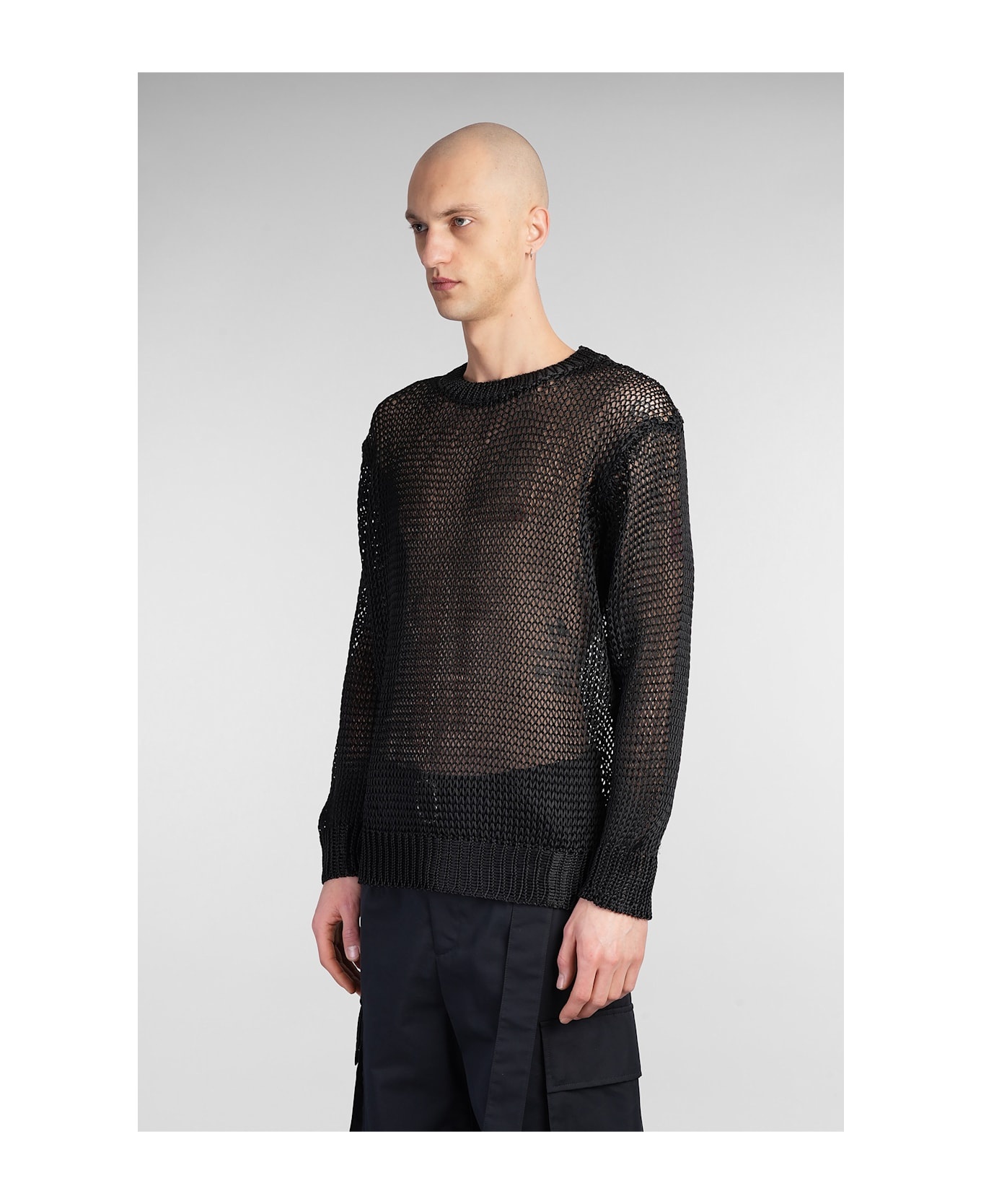 Cn Ls Jumper Knitwear In Black Silk - 4