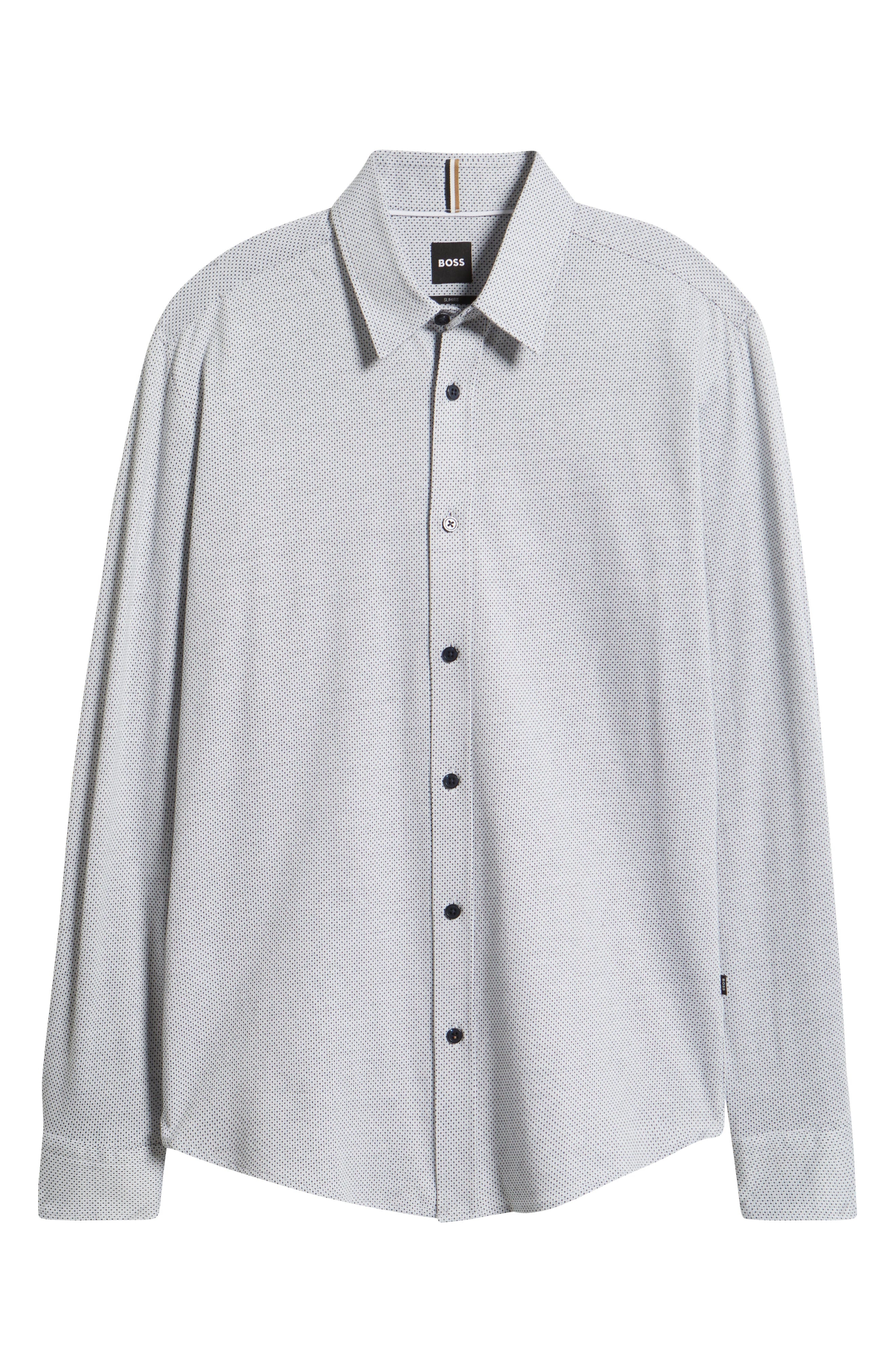 BOSS Roan Kent Slim Fit Button-Up Shirt in White at Nordstrom - 6