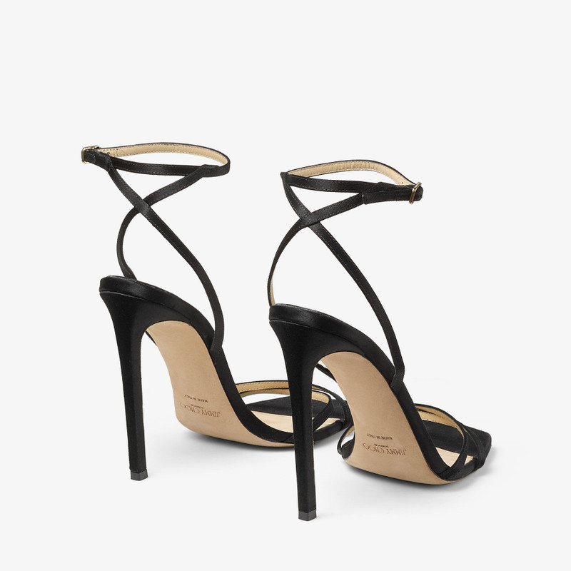JIMMY CHOO Metz 100
Black Satin Sandal outlook