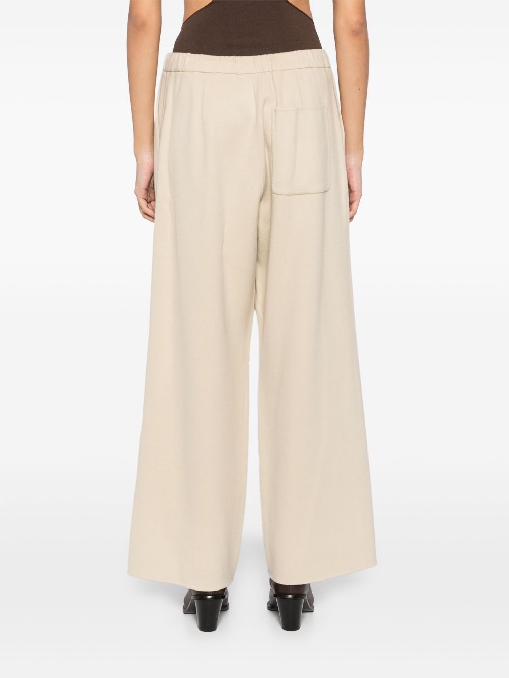 double faced string wide pants - 4