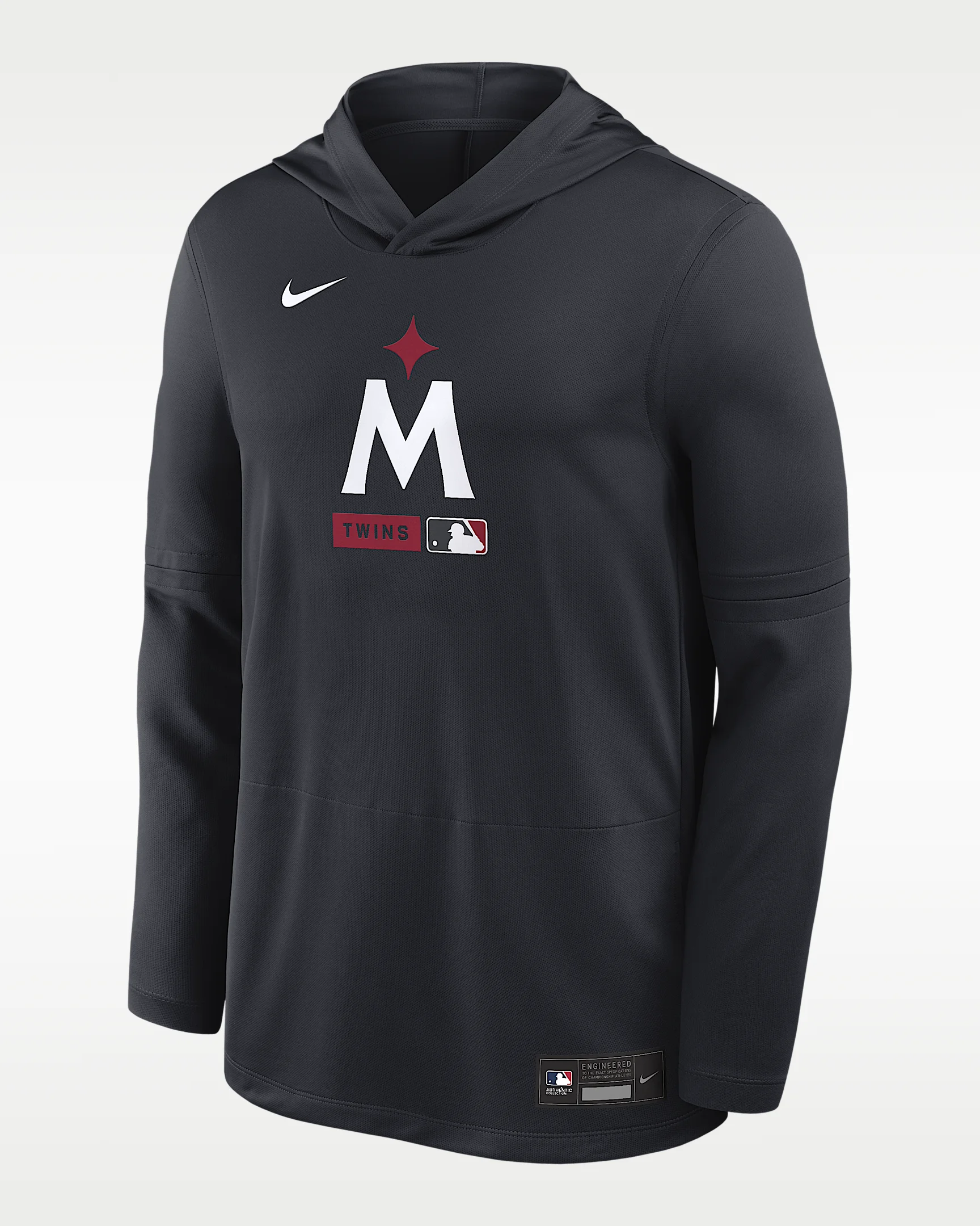 Minnesota Twins Authentic Collection Men's Nike Dri-FIT MLB Long-Sleeve Hooded Top - 1