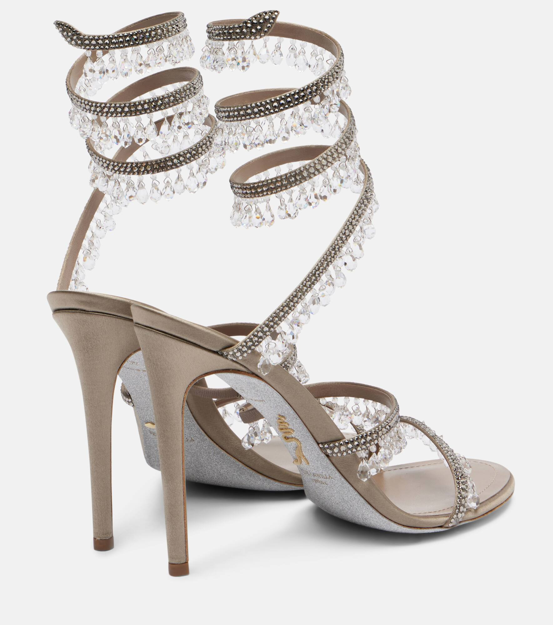 Chandelier 105 embellished satin sandals - 2