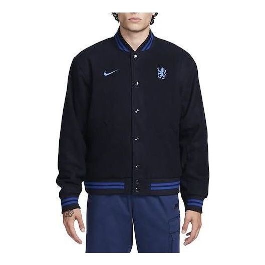 Nike Chelsea FC Football Varsity Jacket 'Black' FB2132-426 - 1