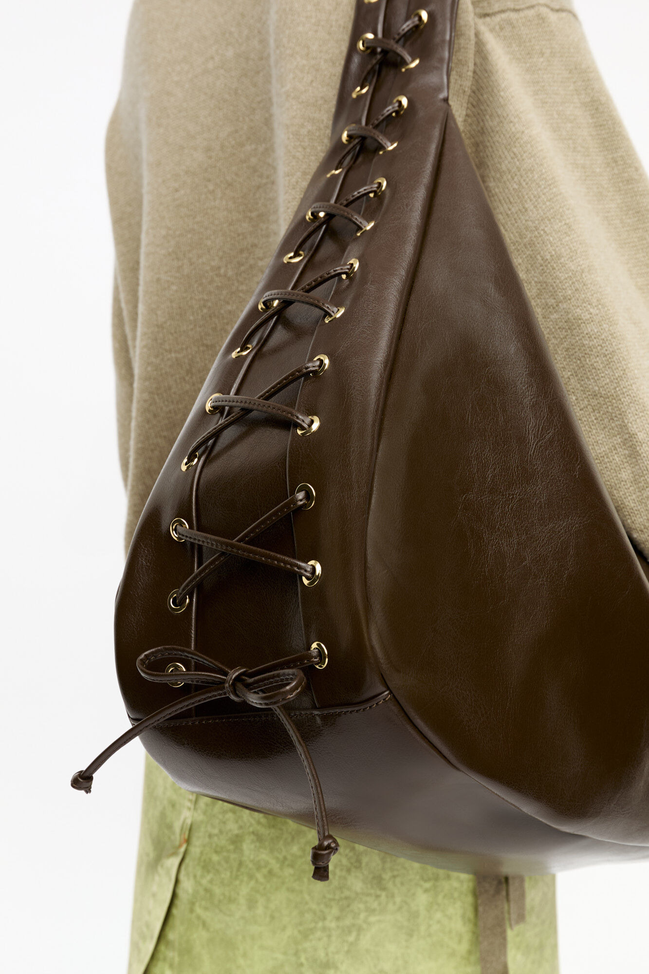 DARK-OLIVE XXL HOBO BAG - 9