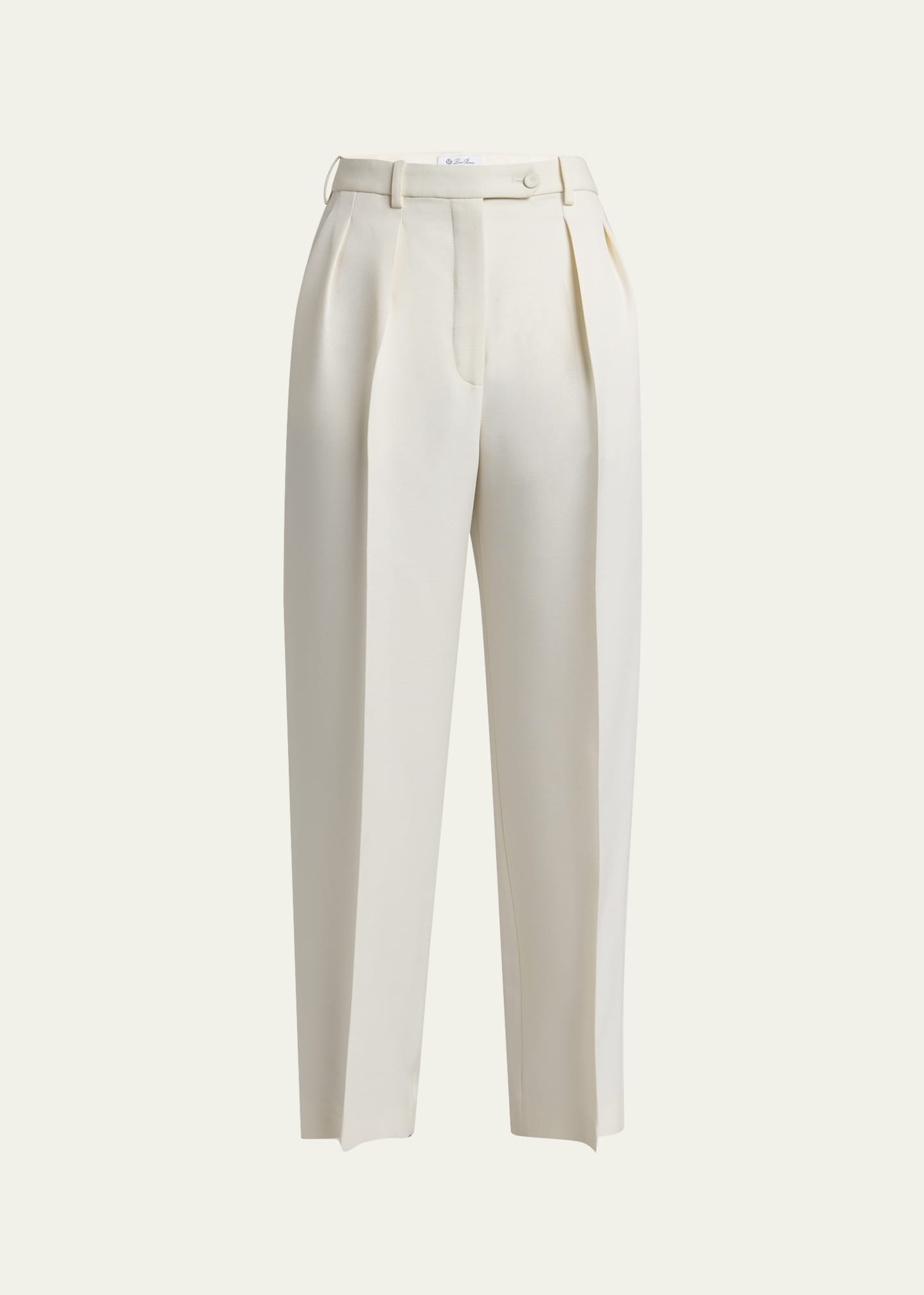 Bart Pleated Taper Leg Wool Trousers - 1
