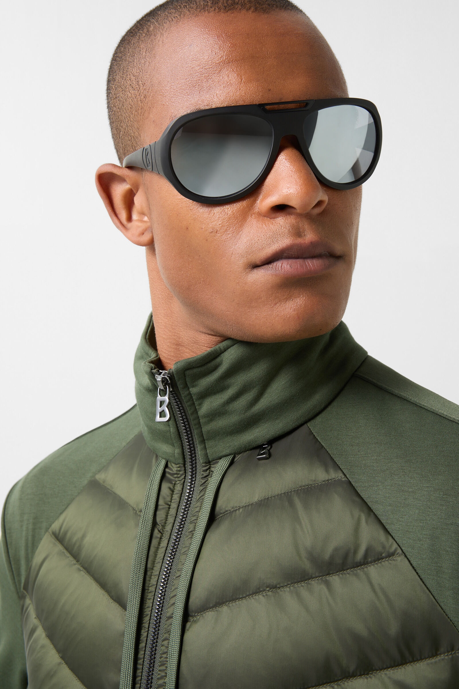 Baker Down sweatshirt jacket in Olive green - 5