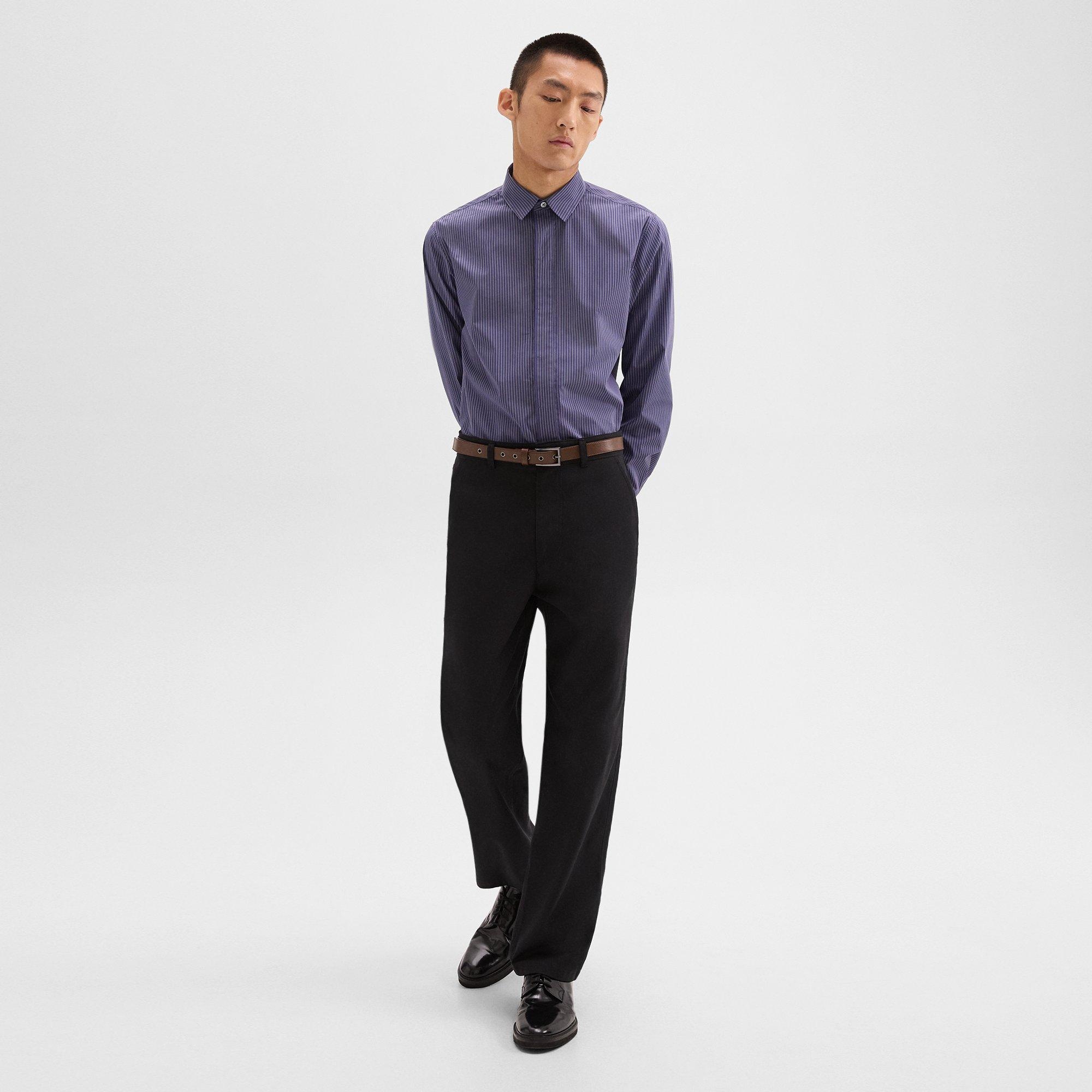 Straight Shirt in Striped Cotton-Blend - 6