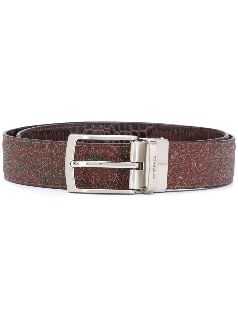 paisley print leather belt - 1