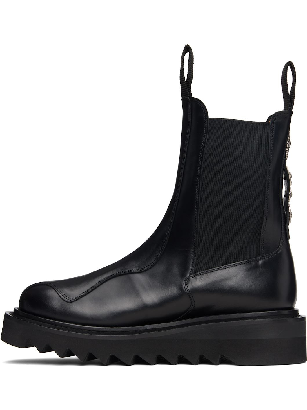 SSENSE Exclusive Black Hard Leather Chelsea Boots - 3