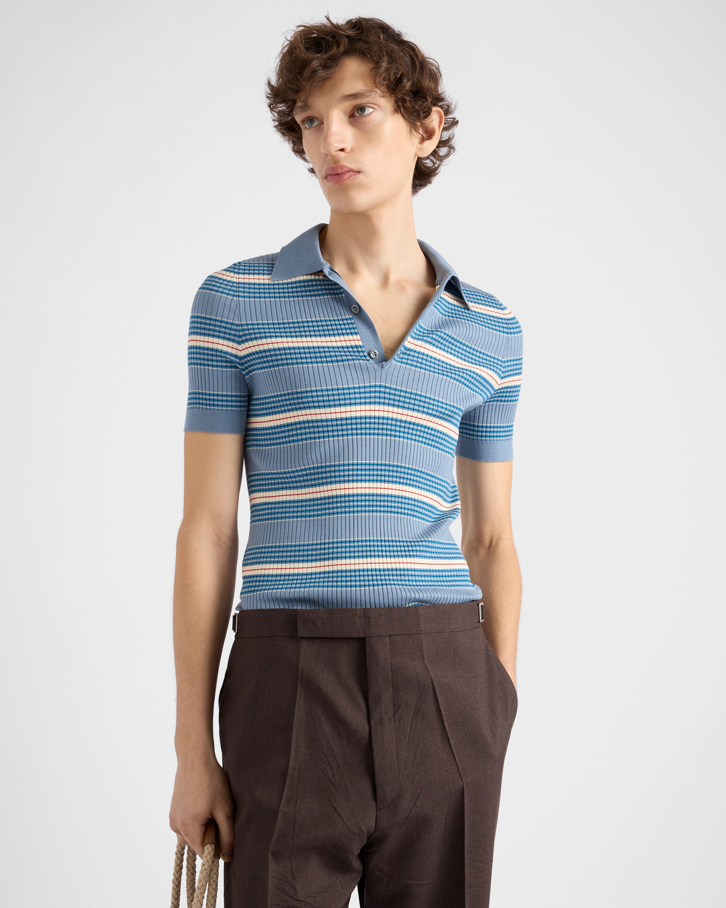 Striped cotton polo shirt - 4