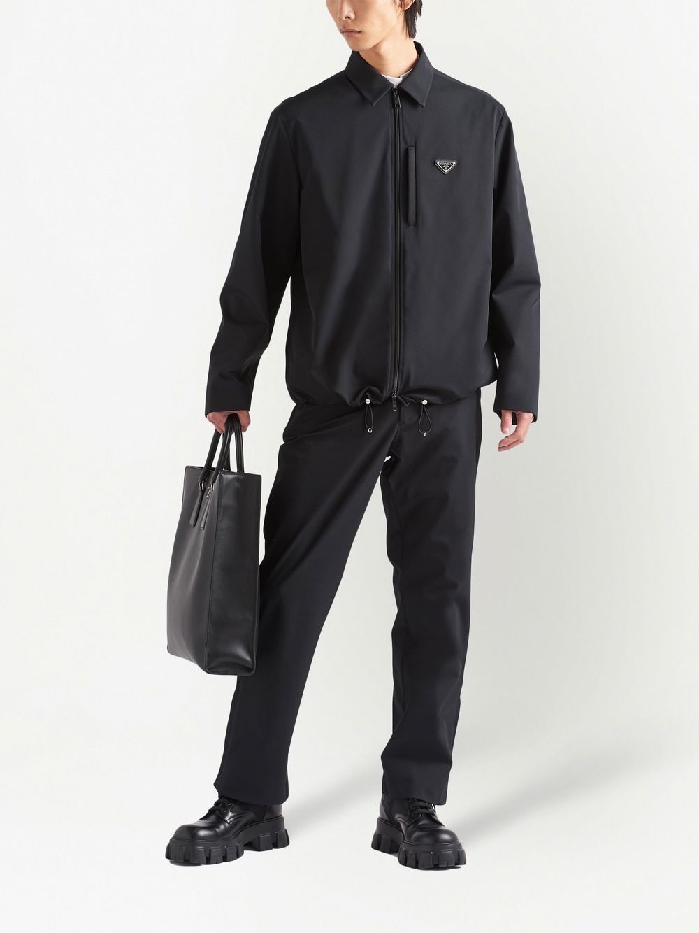 enamelled-logo zip-up shirt - 2