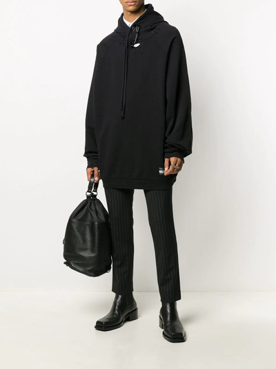 Raf Simons oversized pin-detail hoodie outlook