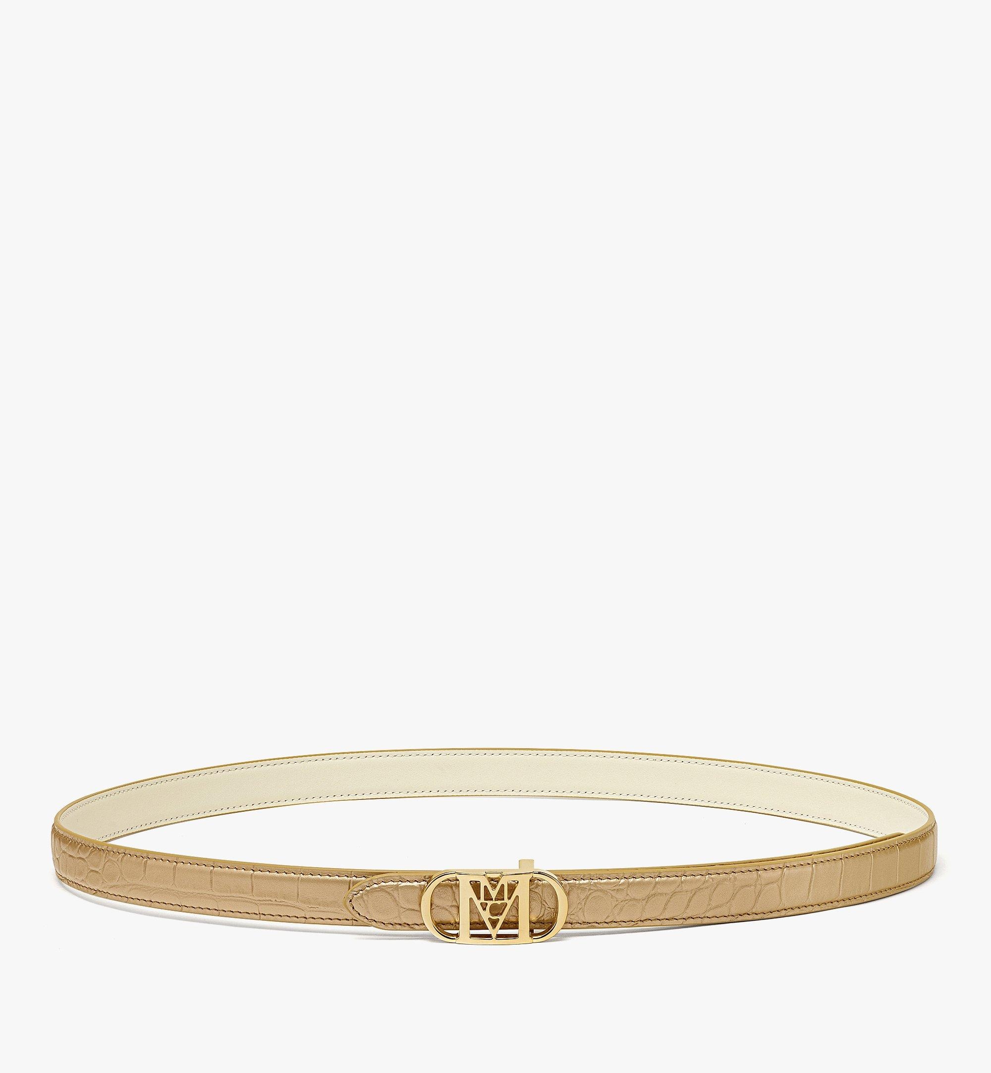 Mode Travia Reversible Belt in Metallic Croco Leather - 4