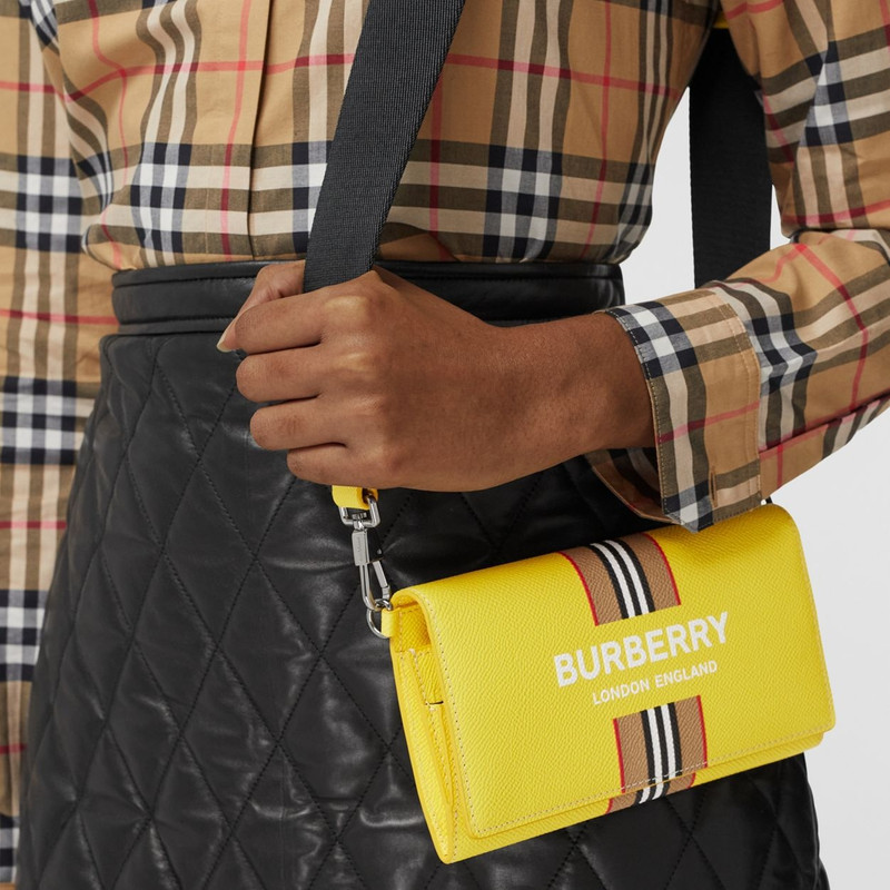 Logo Print Leather Wallet with Detachable Strap 3