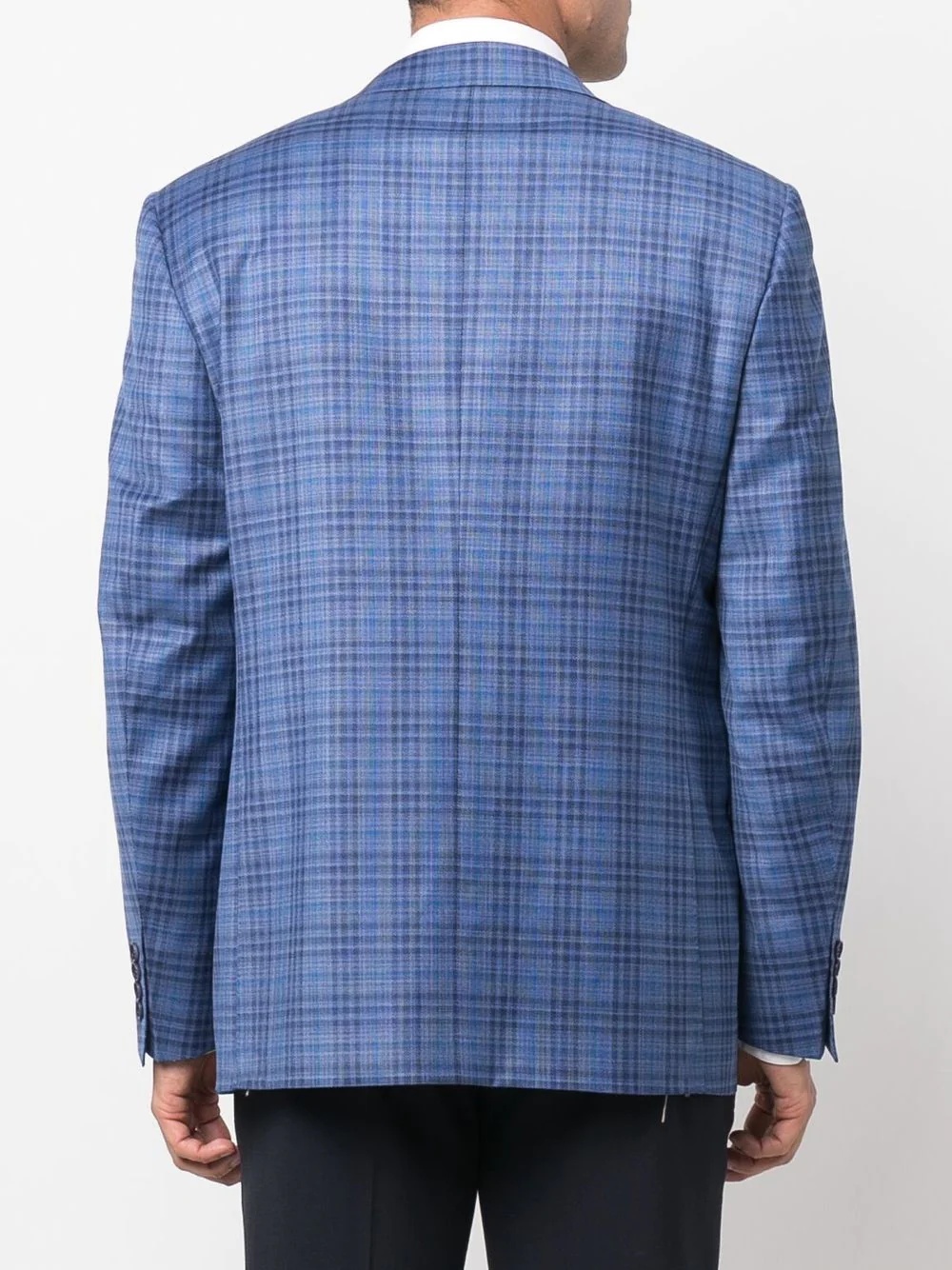 single-breasted checked blazer - 4