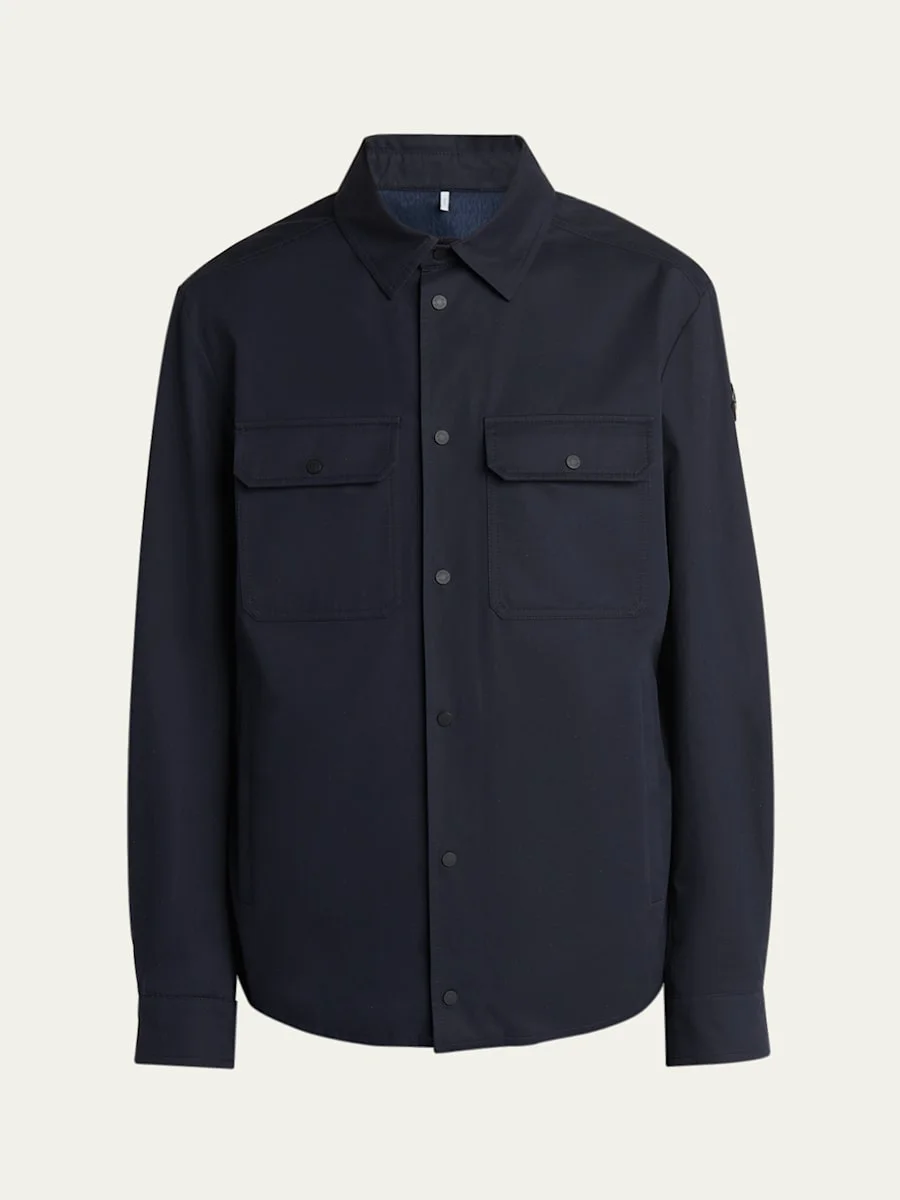 Men's Gabardine Snap-Front Overshirt - 1